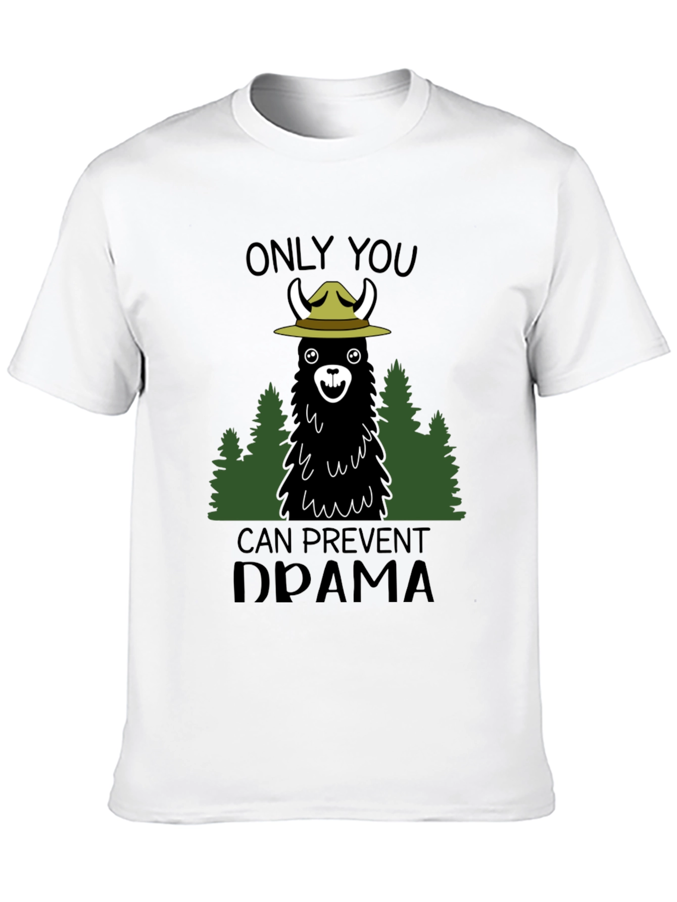 Black Llama Forest Ranger Graphic T-Shirt - Prevent Drama view 10