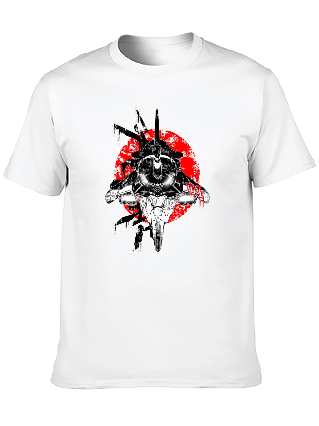 Black Anime Mech Graphic T-Shirt - Black view 10