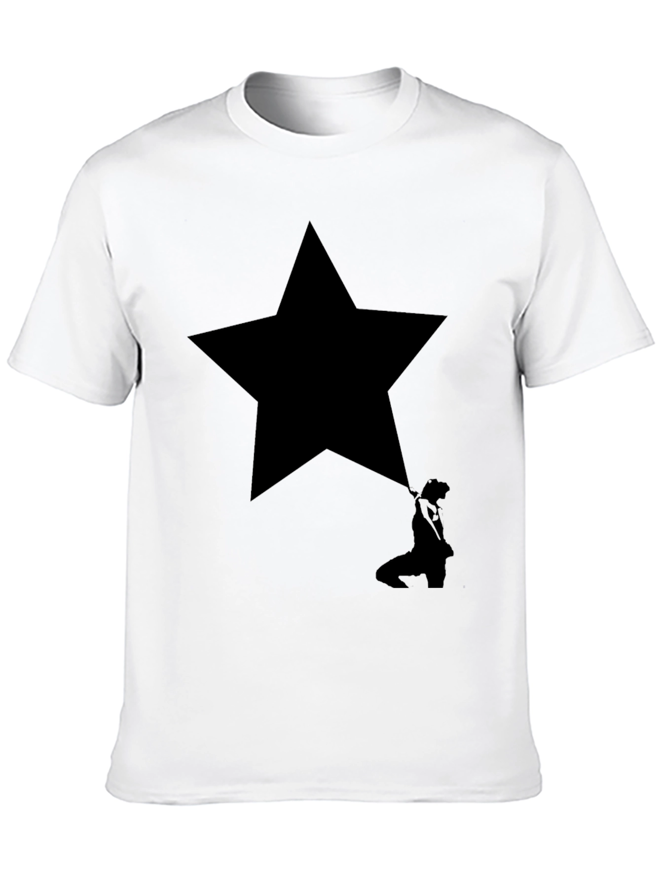 Black Star Silhouette Graphic Black T-Shirt view 10