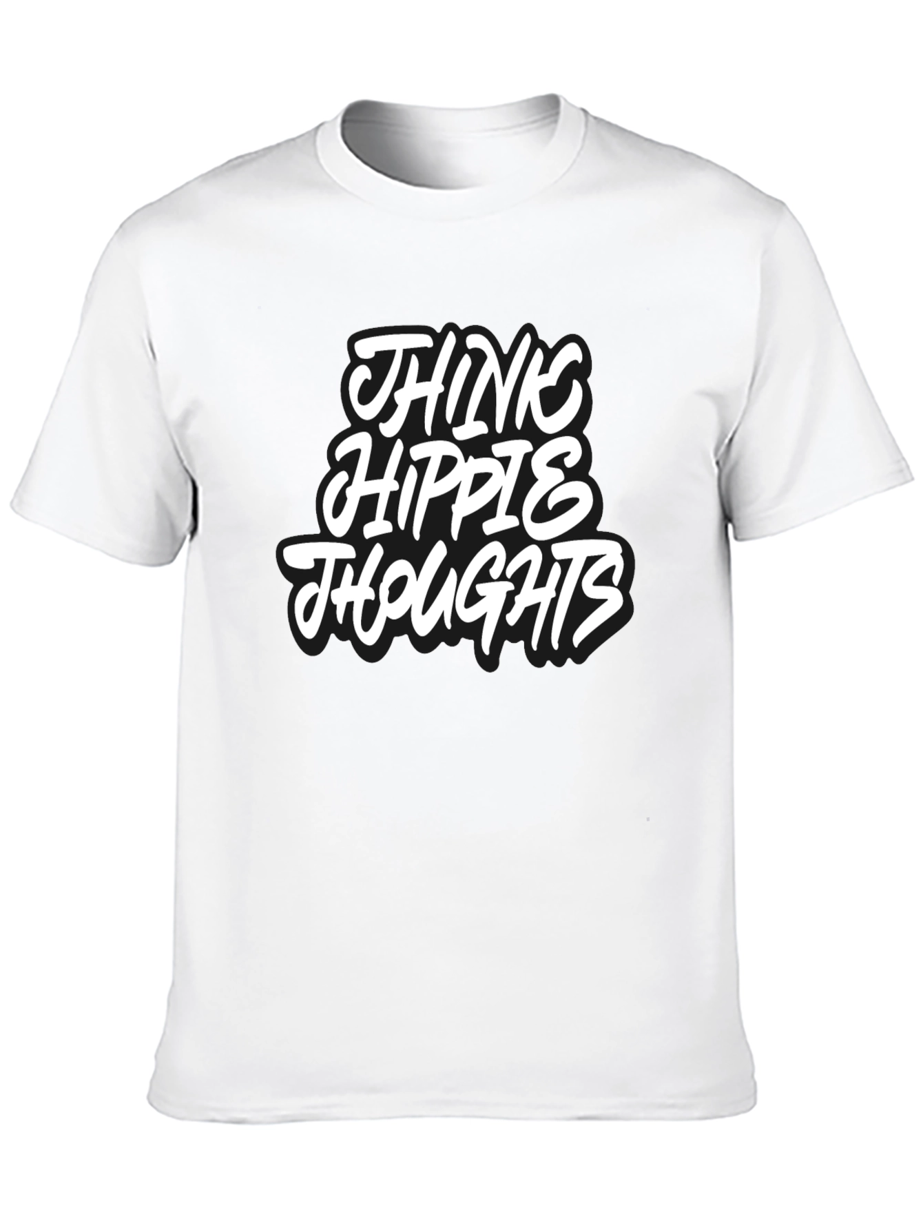 Black Think Hippie Thoughts Black Graphic T-Shirt view 10