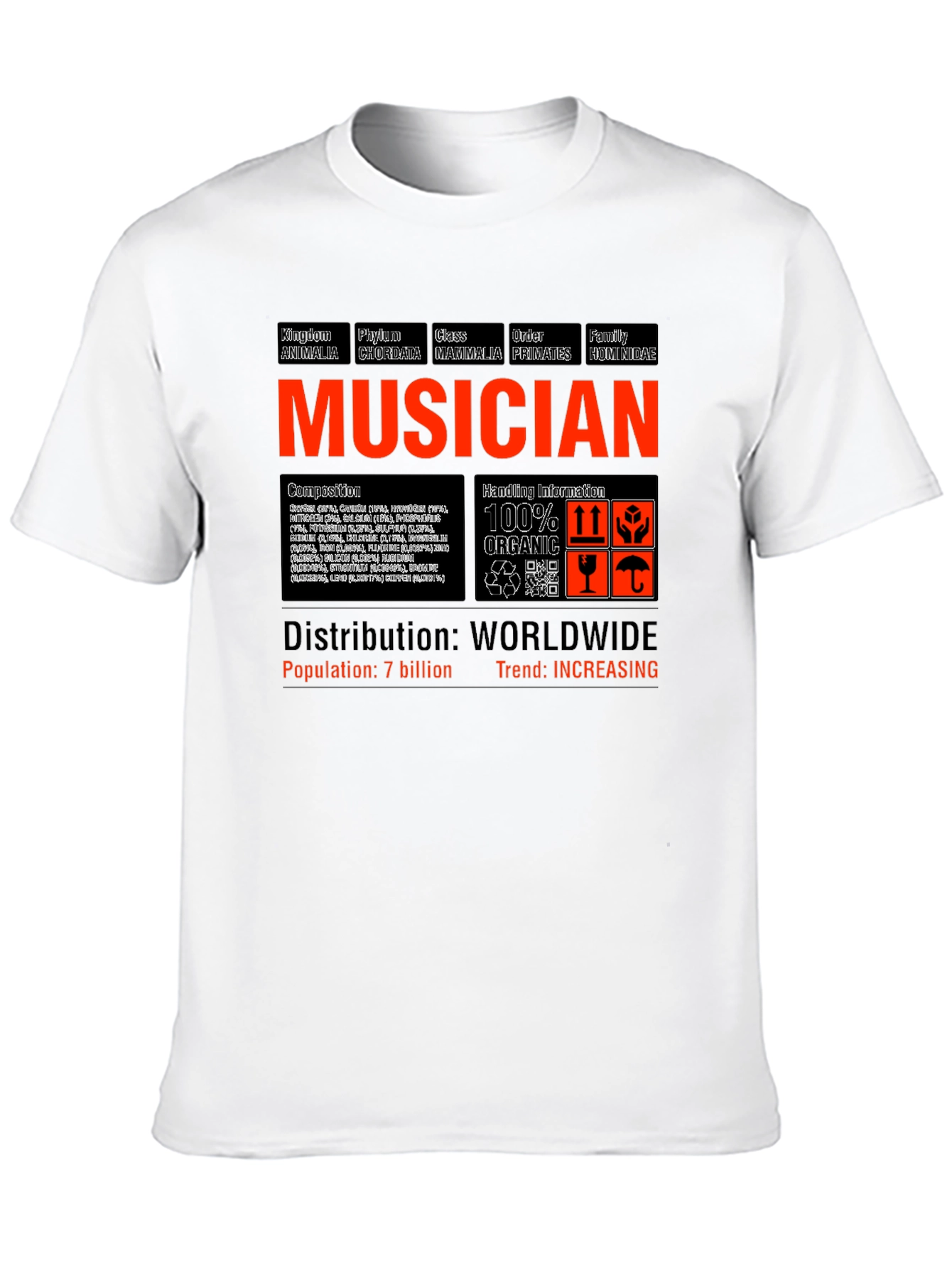 Black Musician Biological Classification Graphic T-Shirt view 10