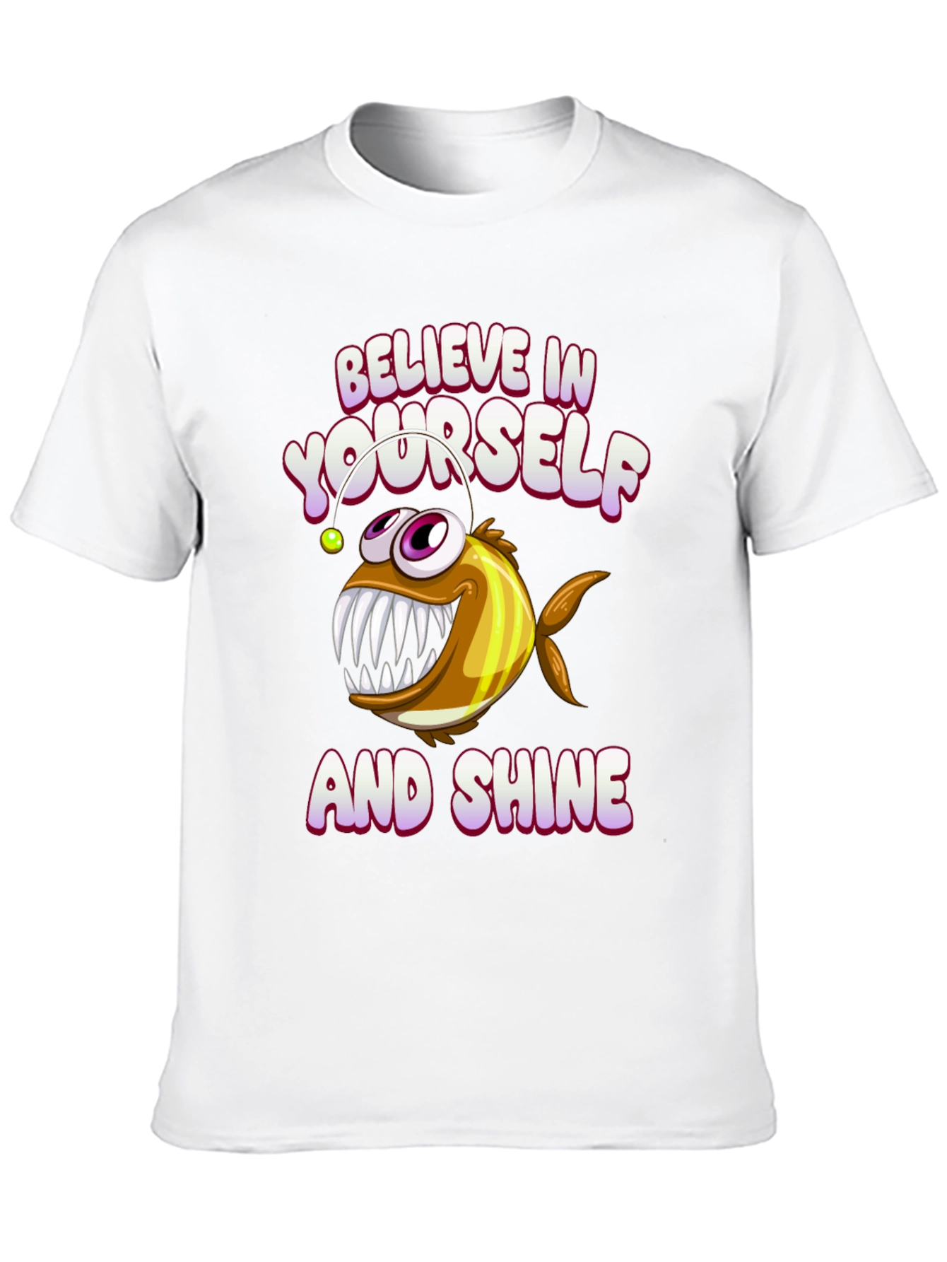 Black Believe In Yourself Anglerfish Graphic Tee view 10