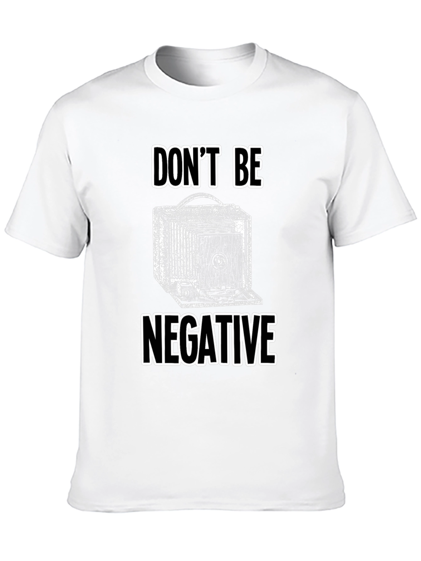 Black Don't Be Negative Camera Graphic Tee - Classic Photography Shirt view 10