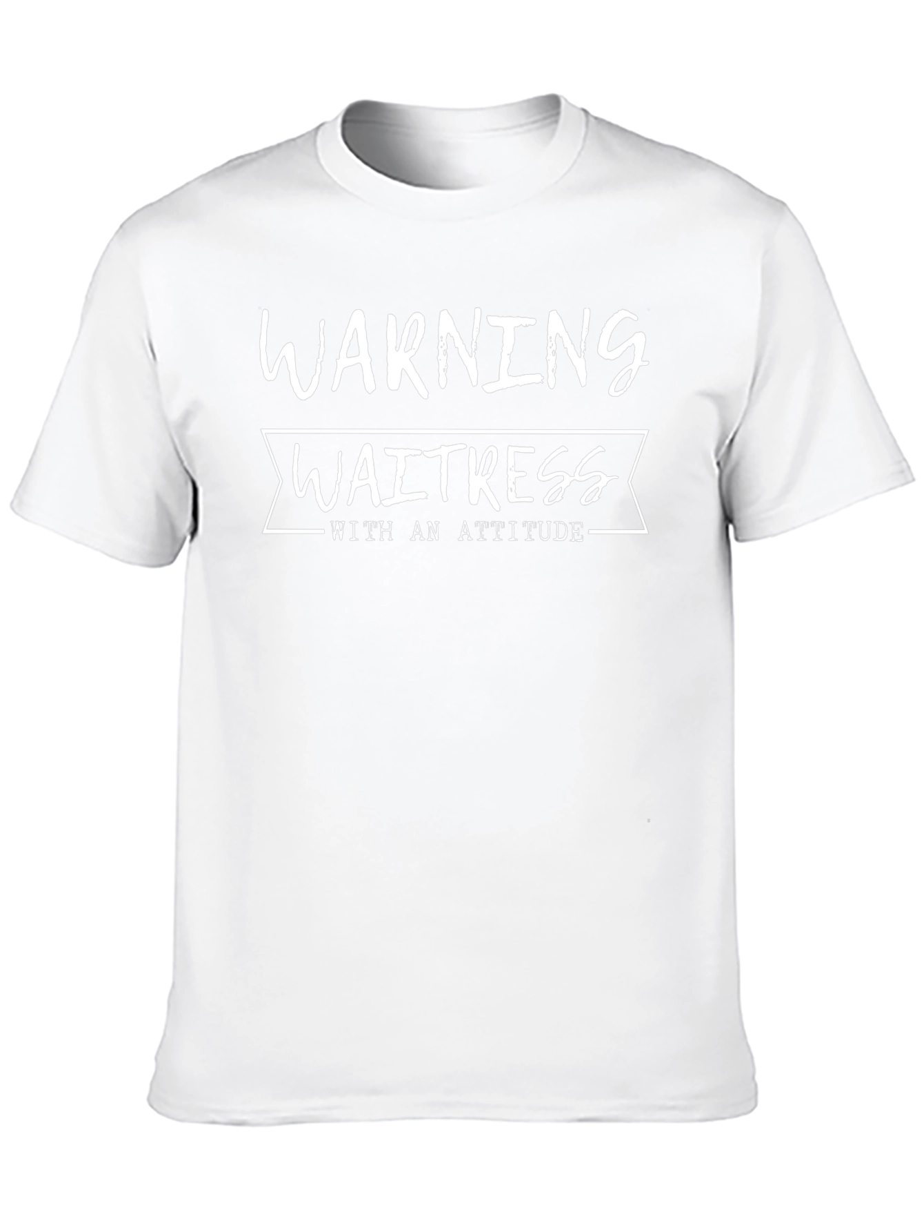 Black Warning Waitress with Attitude T-Shirt view 10
