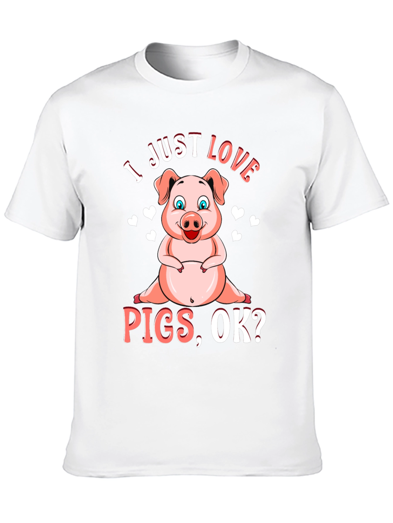 Black I Just Love Pigs Black T-Shirt Animal Lover Tee view 10