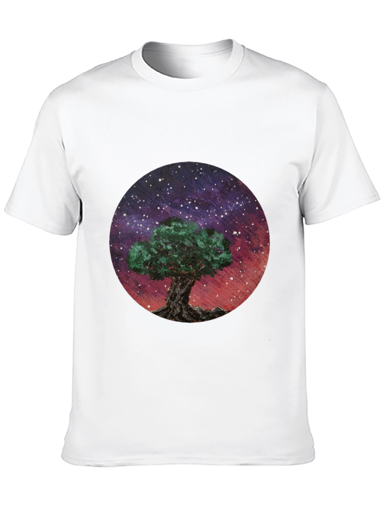 Black Celestial Tree Graphic Tee - Black Cotton Blend view 10