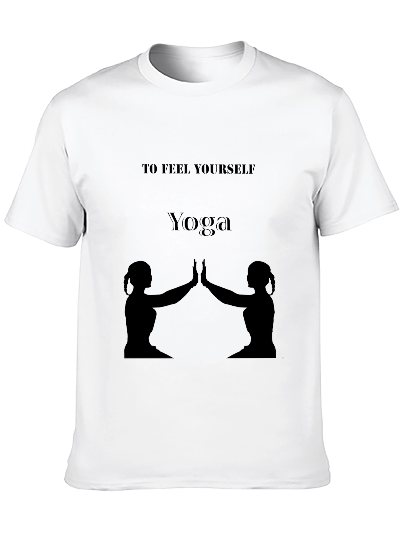 Black Yoga Silhouette T-Shirt - Feel Yourself view 10