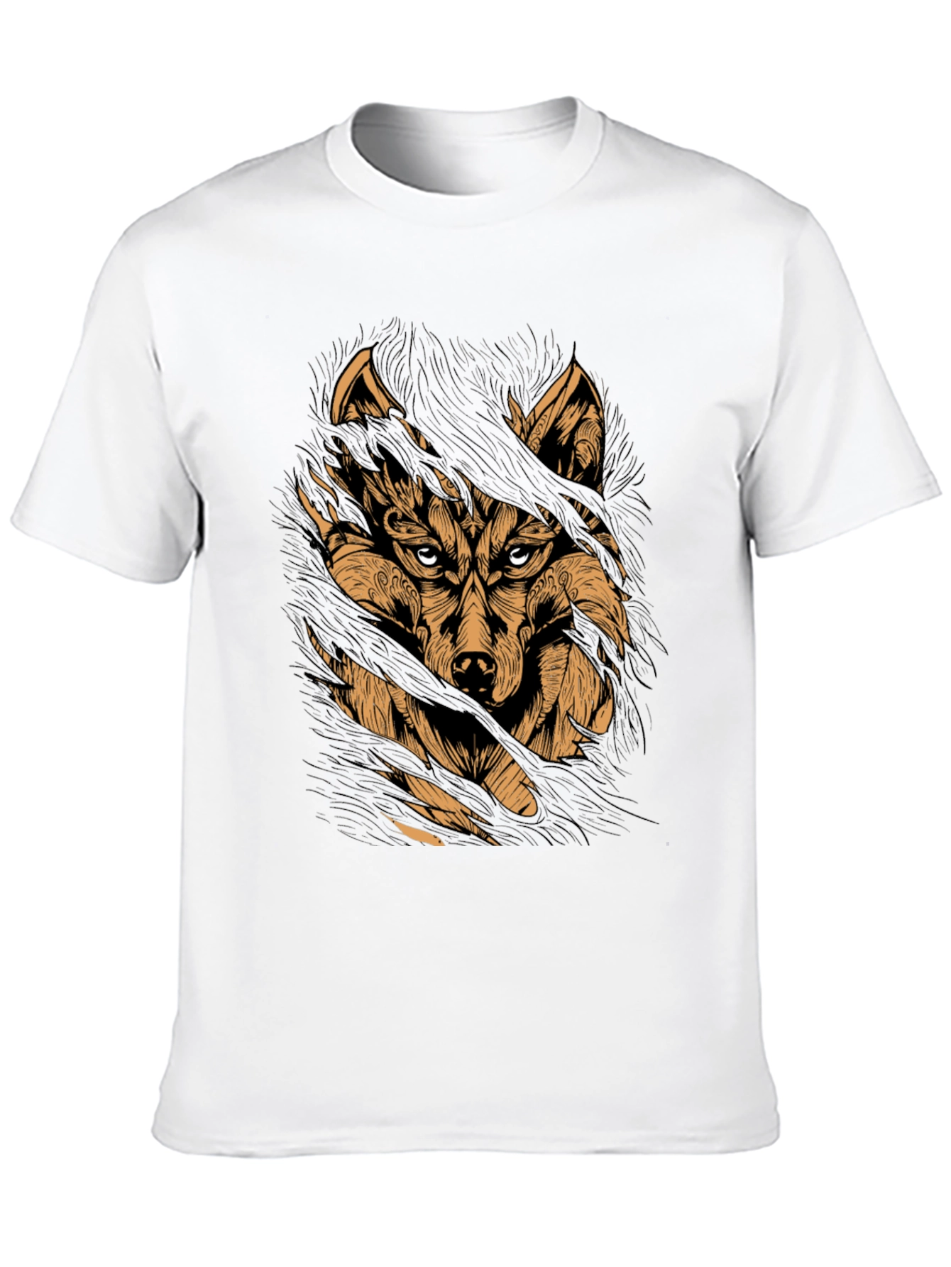Black Wolf Graphic Print Black T-Shirt view 10