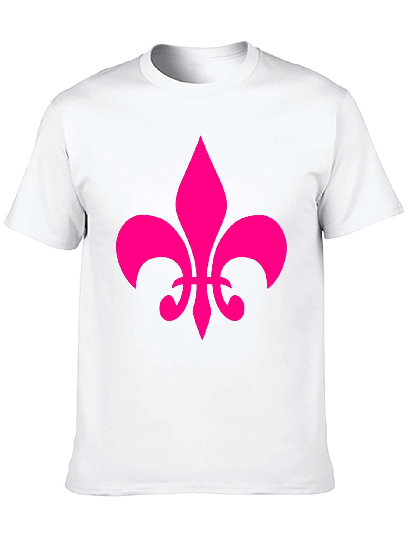 Black Fleur-de-Lis Graphic Tee - Casual Cotton Blend Shirt view 10