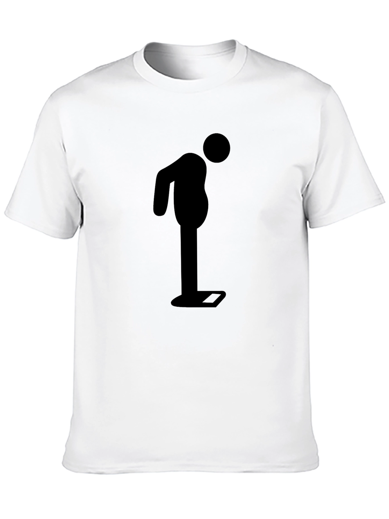 Black Funny Weight Loss T-Shirt - Weighing Man view 10