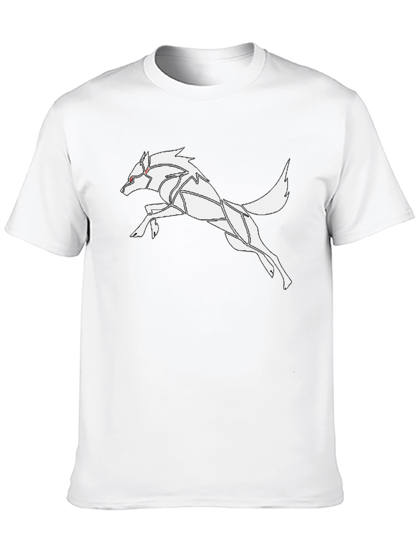 Black Geometric Wolf Graphic Tee - Stylish Black T-Shirt view 10