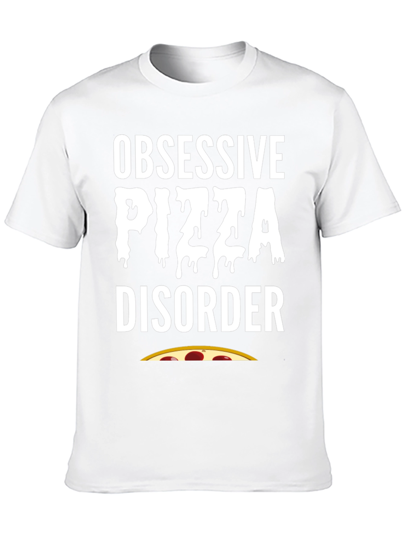 Black Obsessive Pizza Disorder Black T-Shirt view 10