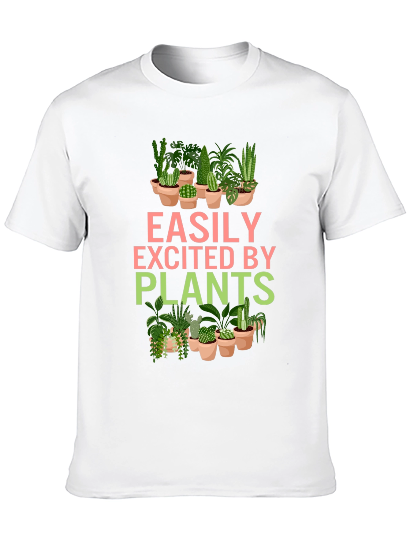 Black Easily Excited By Plants Graphic T-Shirt view 10