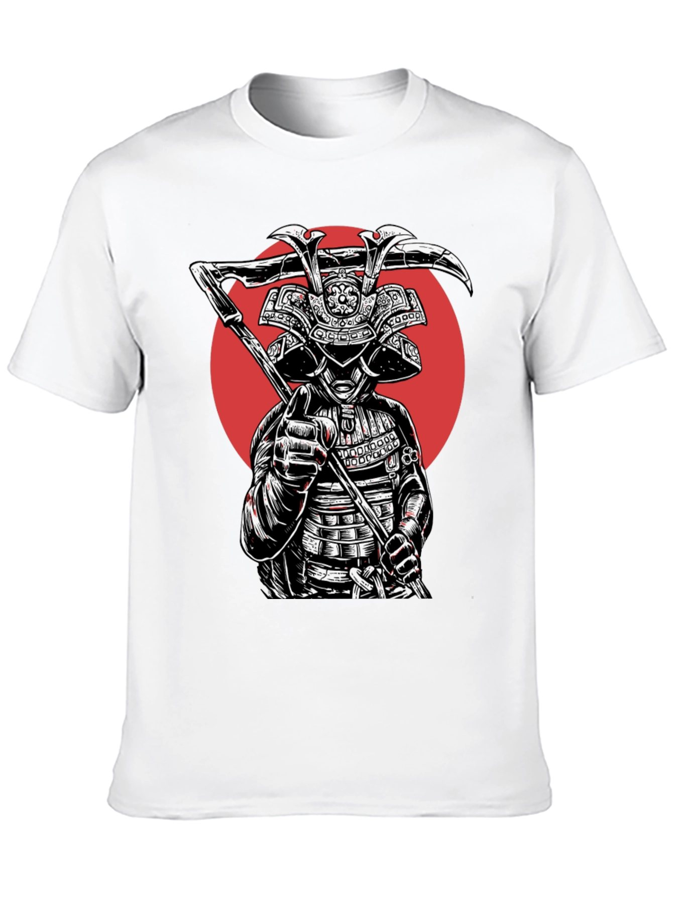 Black Samurai Warrior Graphic Tee - Black Cotton Blend view 10
