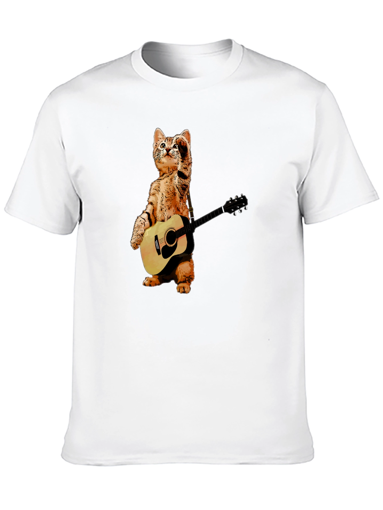 Black Cat Playing Guitar T-Shirt view 10