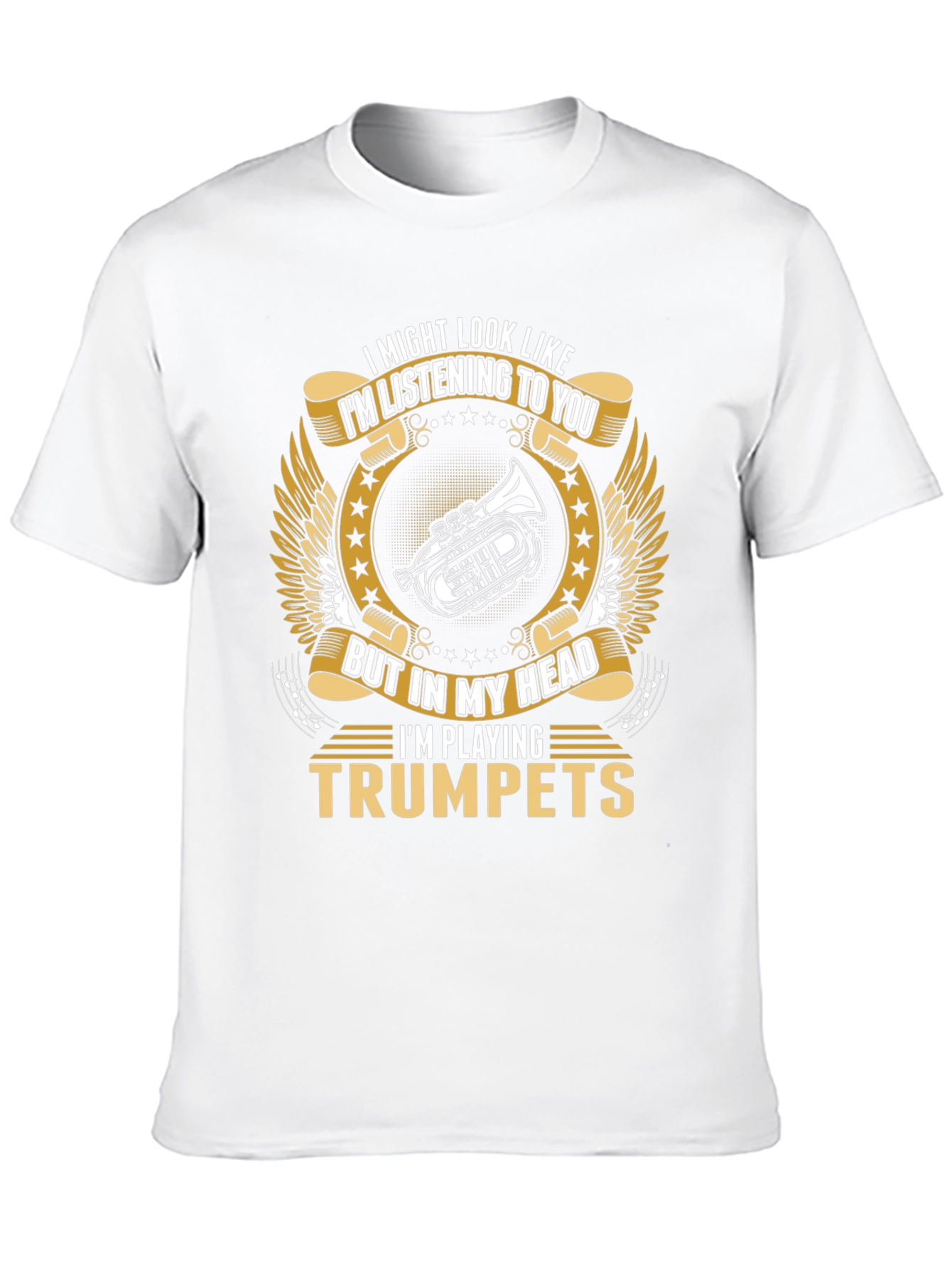 Black Trumpet Player T-Shirt: I'm Playing Trumpets! view 10