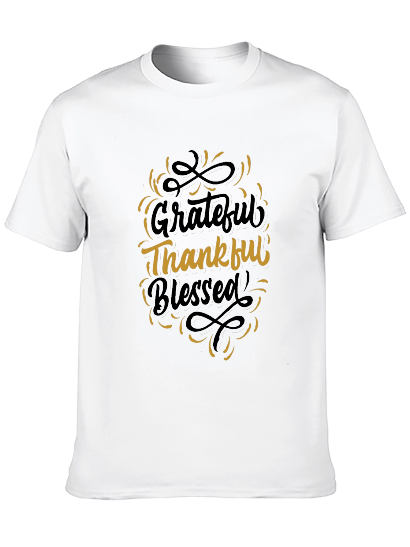 Black Grateful Thankful Blessed Graphic T-Shirt view 10