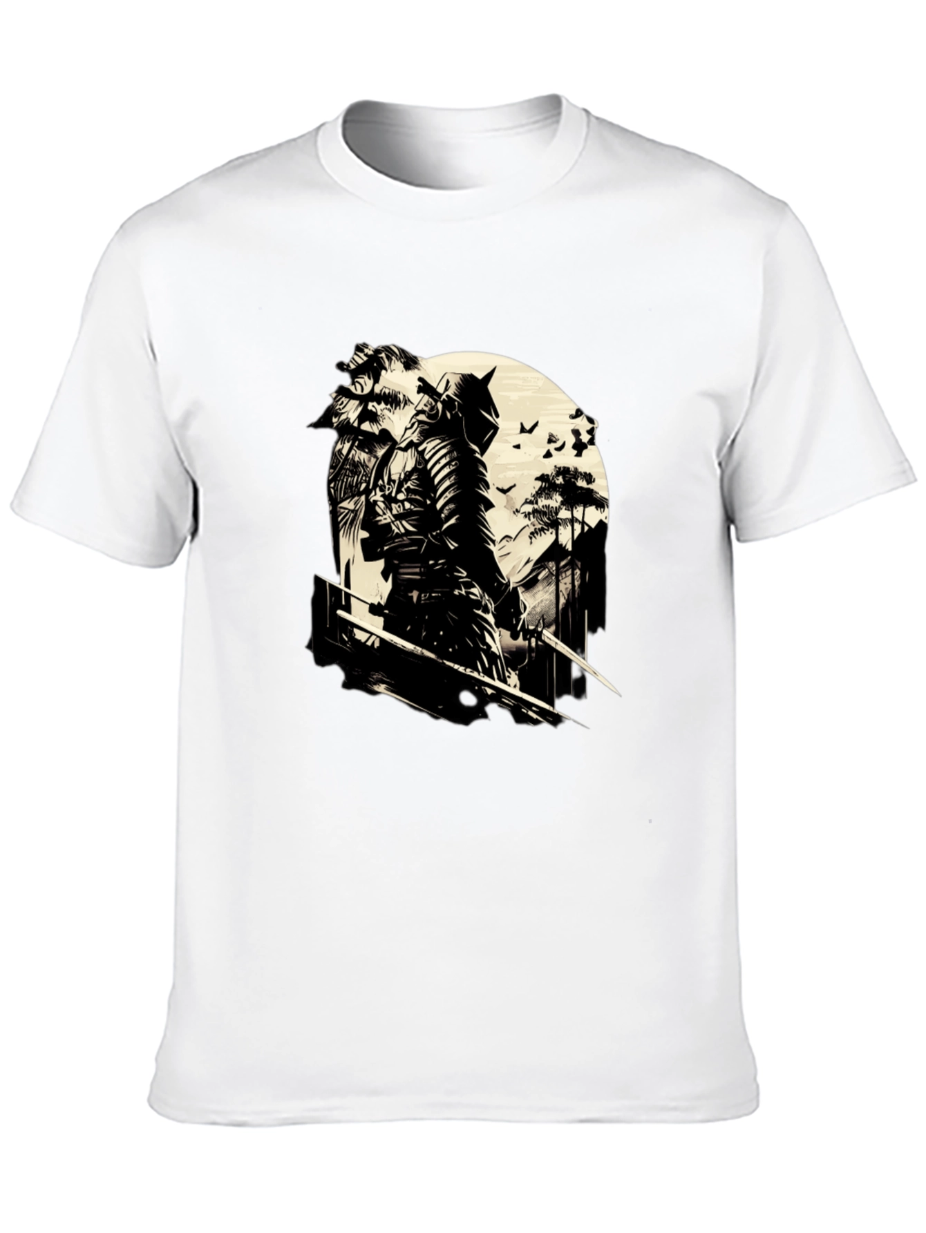 Black Samurai Graphic Print Black T-Shirt view 10