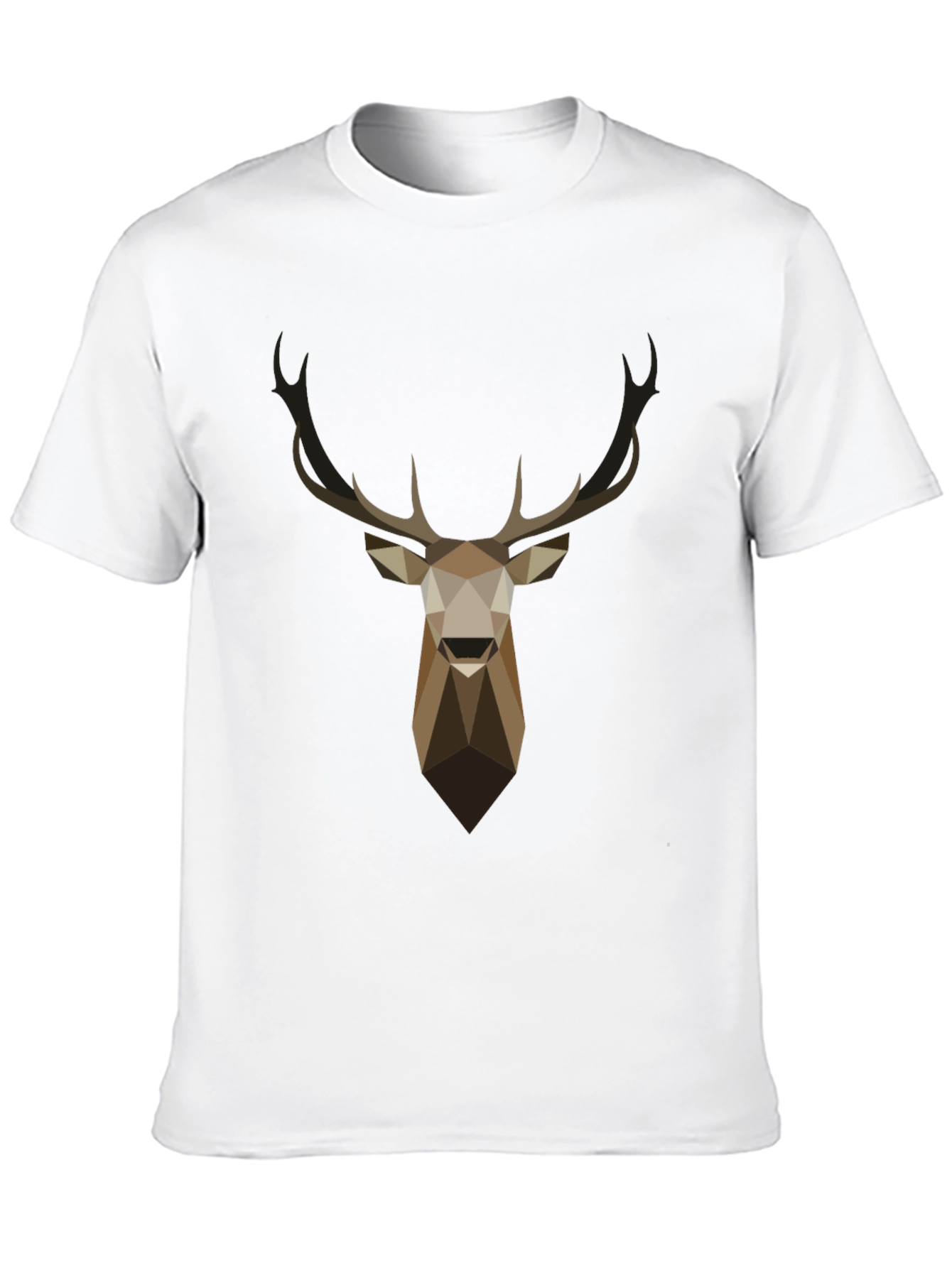 Black Geometric Deer Head Graphic T-Shirt - Black view 10