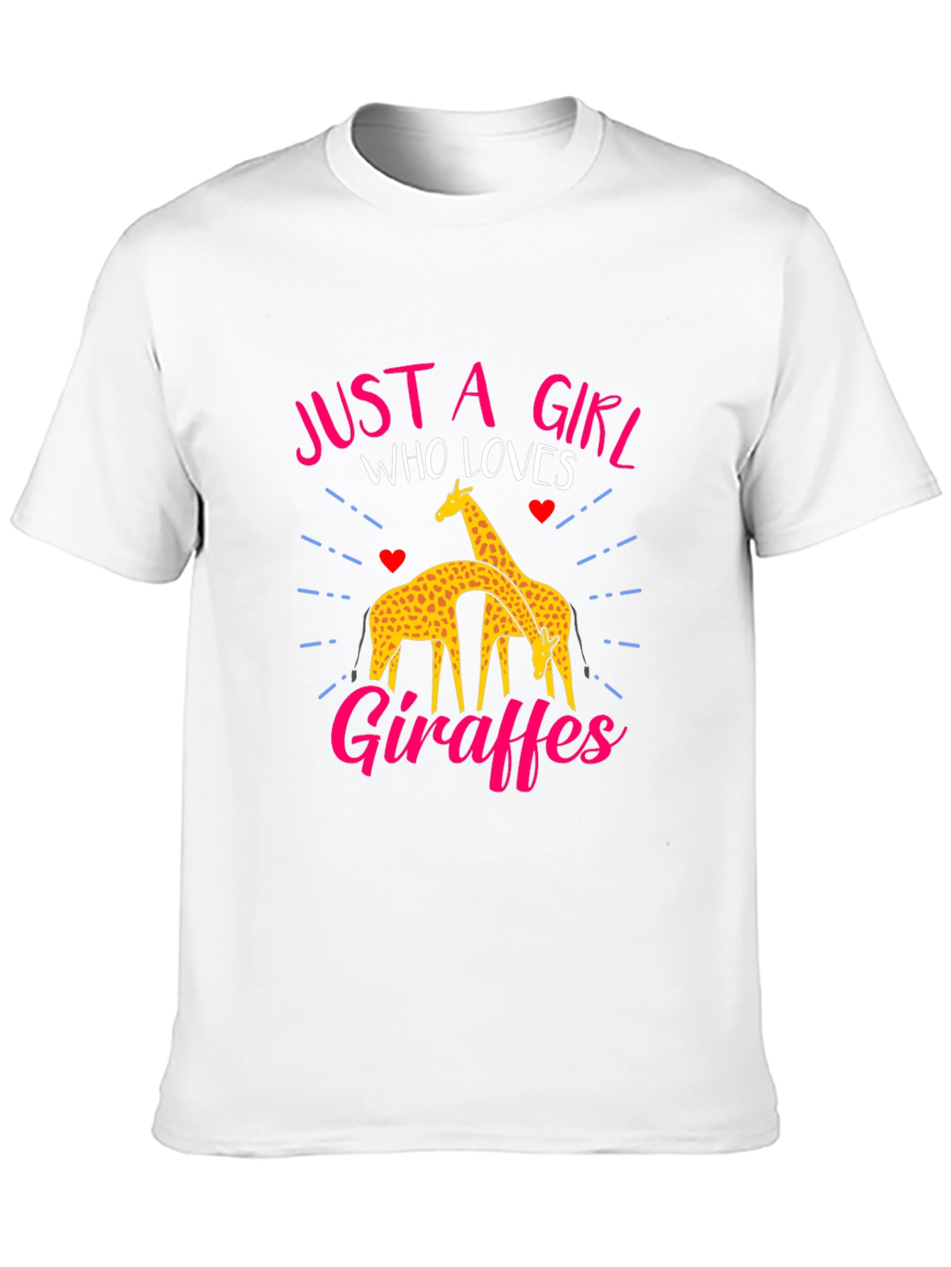 Black Just a Girl Who Loves Giraffes Black T-Shirt view 10