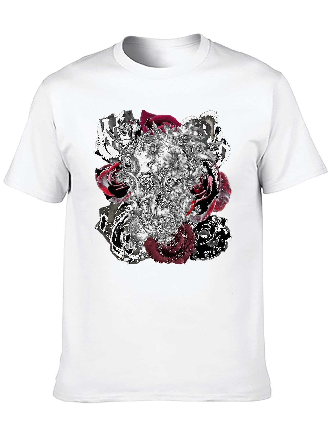Black Skull Roses Graphic Tee - Unique Design view 10