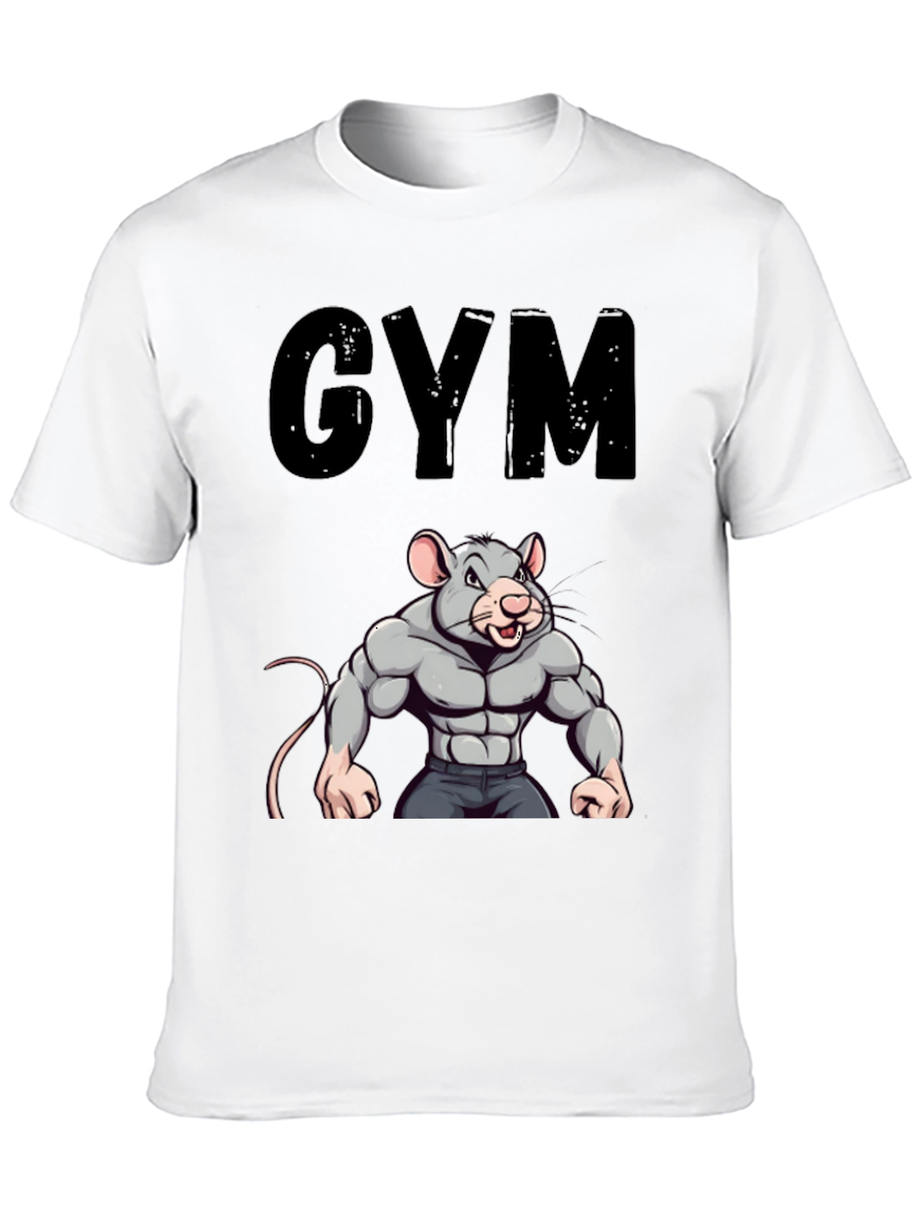 Black Gym Rat T-Shirt - Funny Workout Tee view 10
