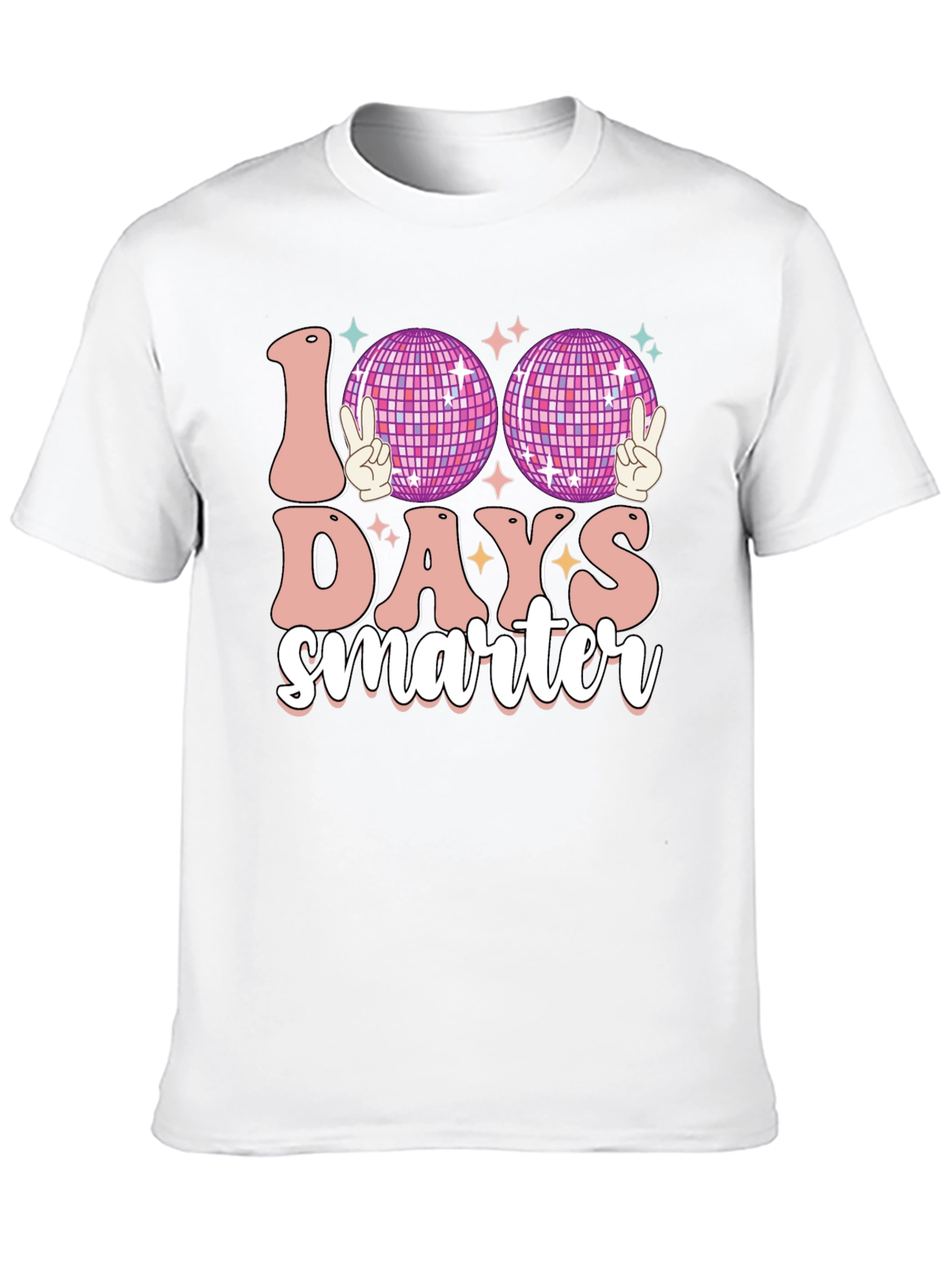 Black 100 Days Smarter Disco Ball T-Shirt view 10
