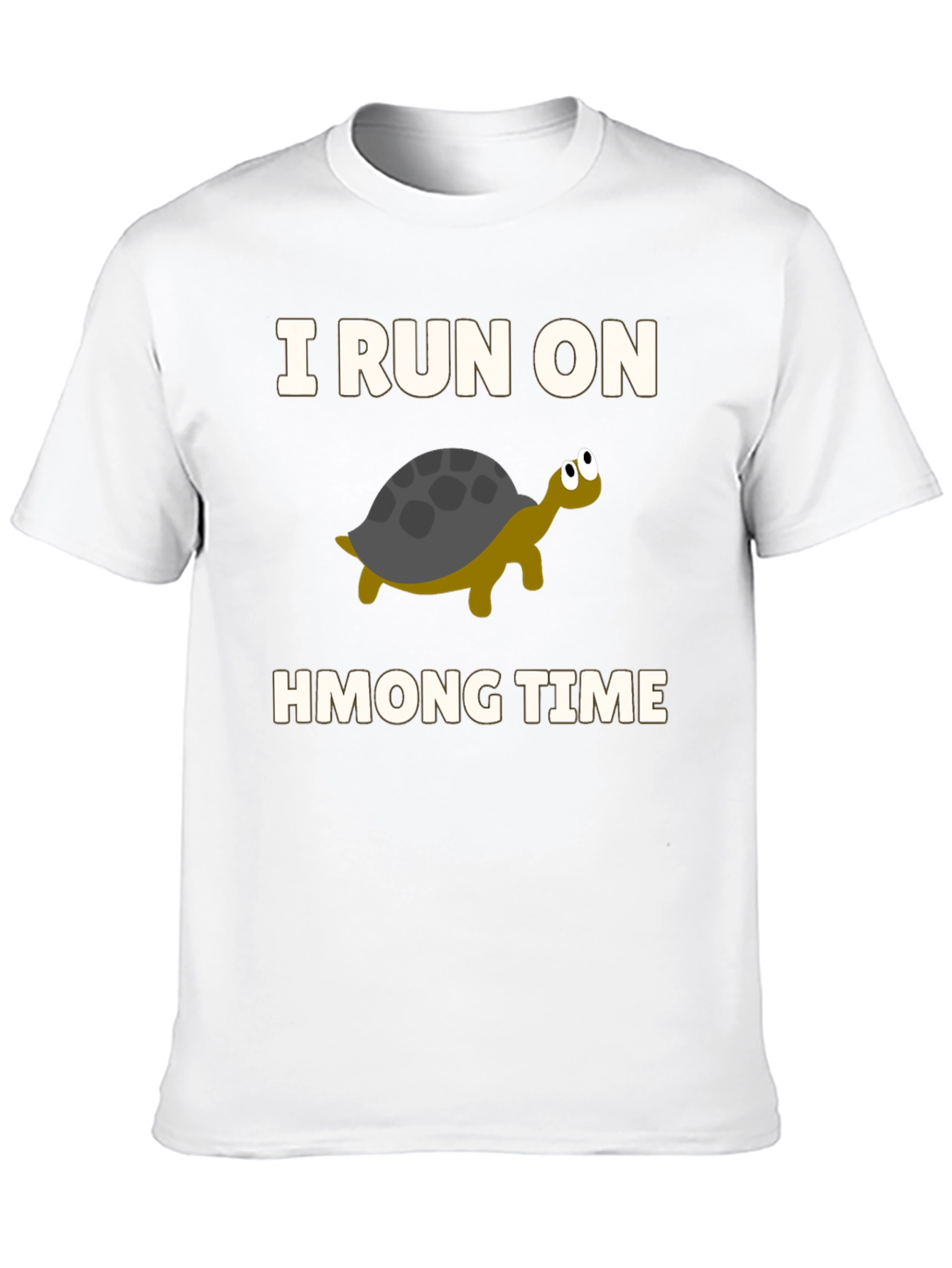 Black I Run on Hmong Time Turtle T-Shirt view 10