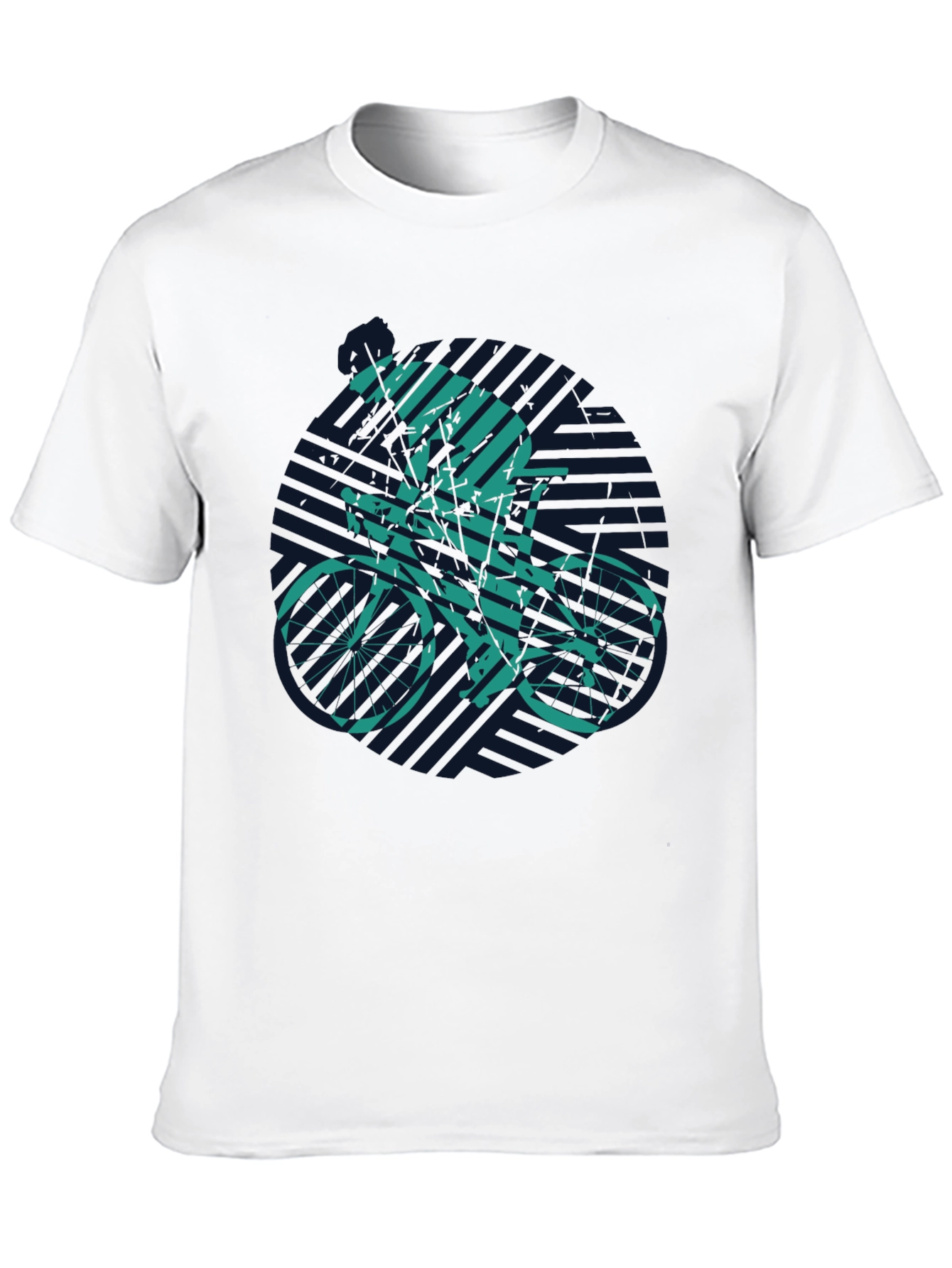 Black Cyclist Graphic Tee - Black Cotton Blend view 10