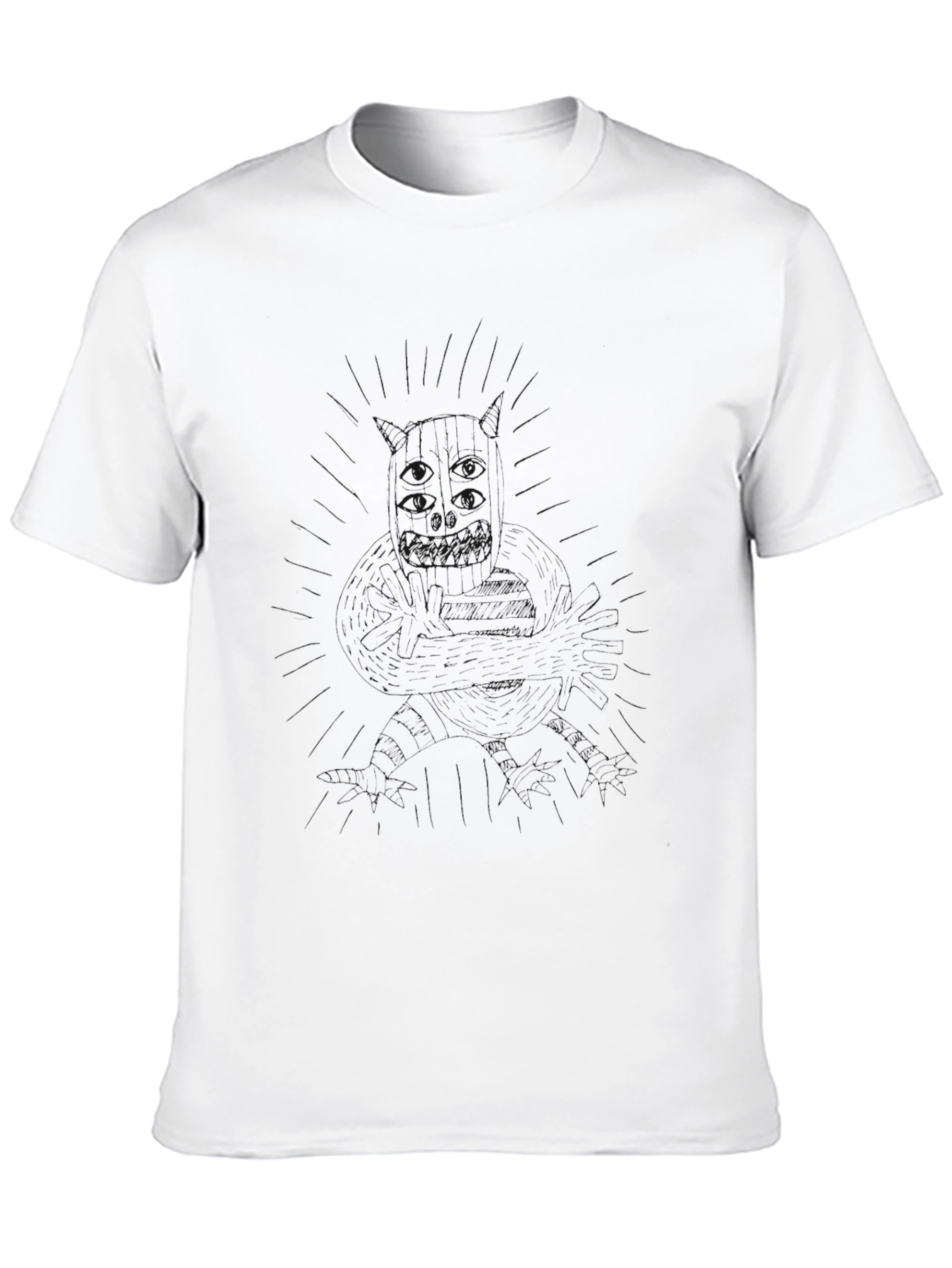 Black Men's Black Crew Neck T-Shirt view 10