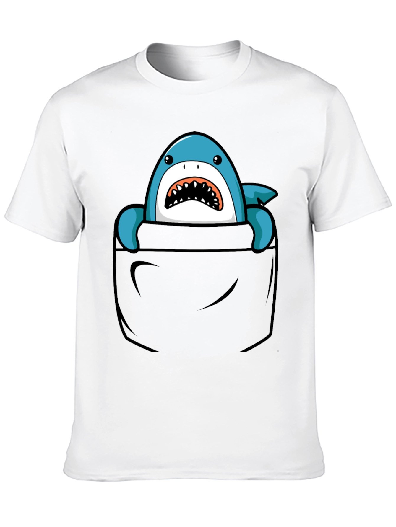 Black Shark Pocket T-Shirt - Fun Graphic Tee for Men view 10
