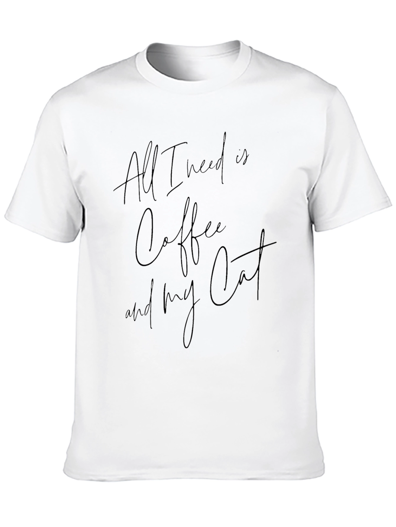All I Need Is Coffee & My Cat Black T-Shirt - 10