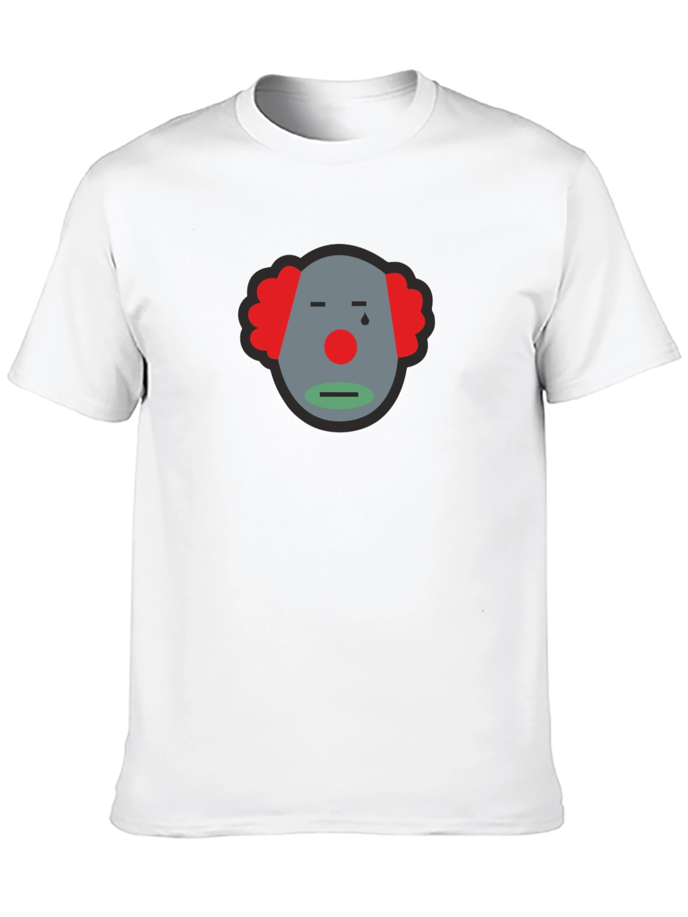 Sad Clown Graphic Tee - Unisex Black Cotton T-Shirt - 10