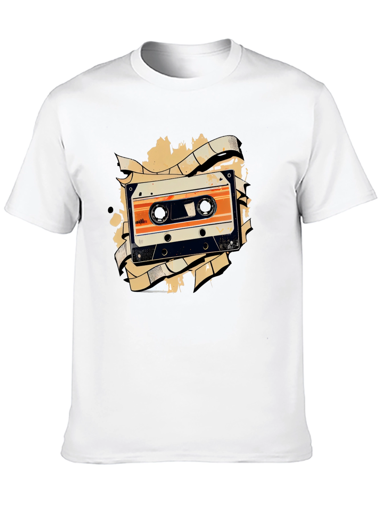 Black Retro Cassette Tape Graphic Tee - Black view 10