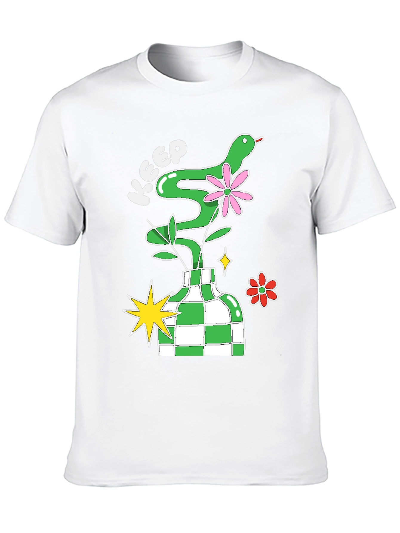 Black Keep Snake Plant Tee - Quirky Graphic T-Shirt view 10