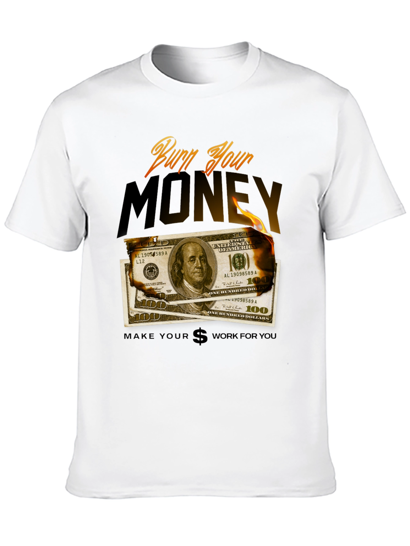 Black Burn Your Money Graphic Tee view 10