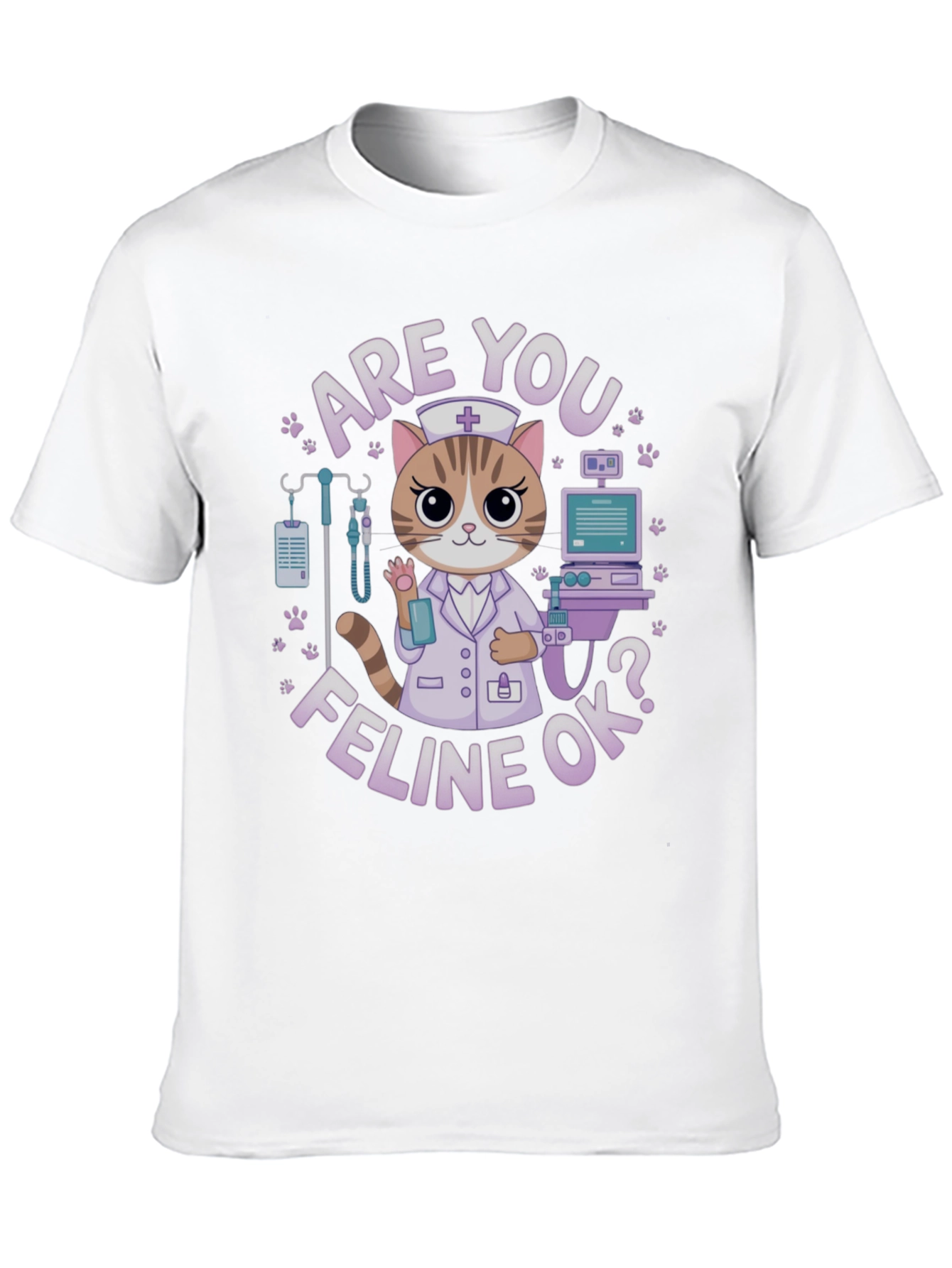 Black Are You Feline Ok? T-Shirt view 10