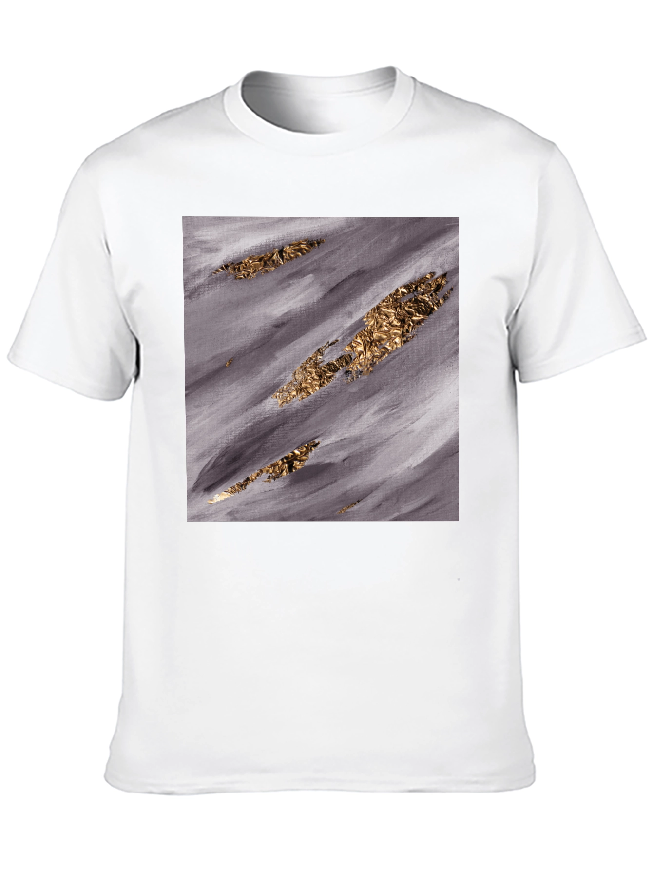 Black Abstract Gold & Grey T-Shirt view 10