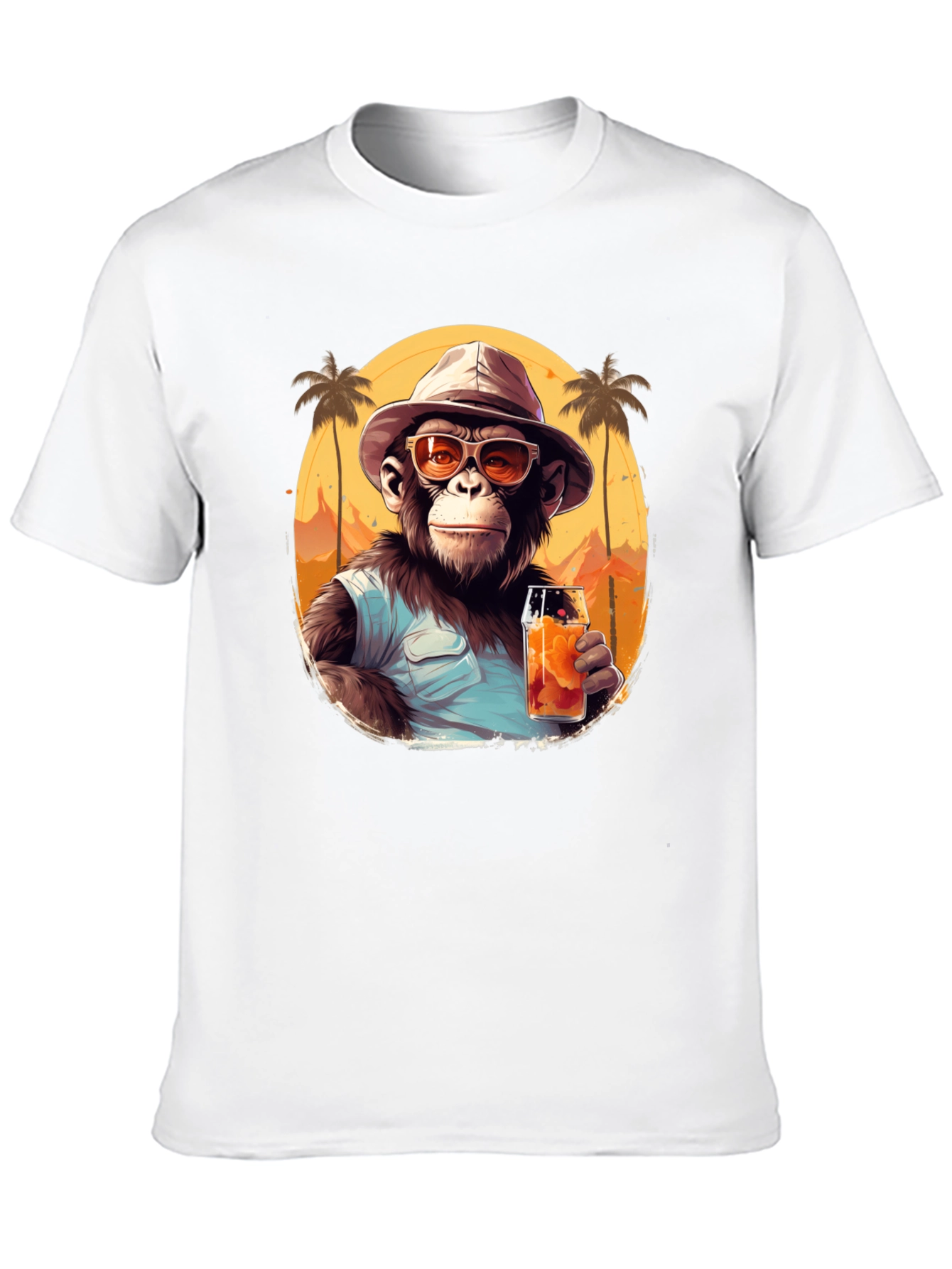 Black Tropical Monkey Graphic Tee - Vacation Vibes view 10