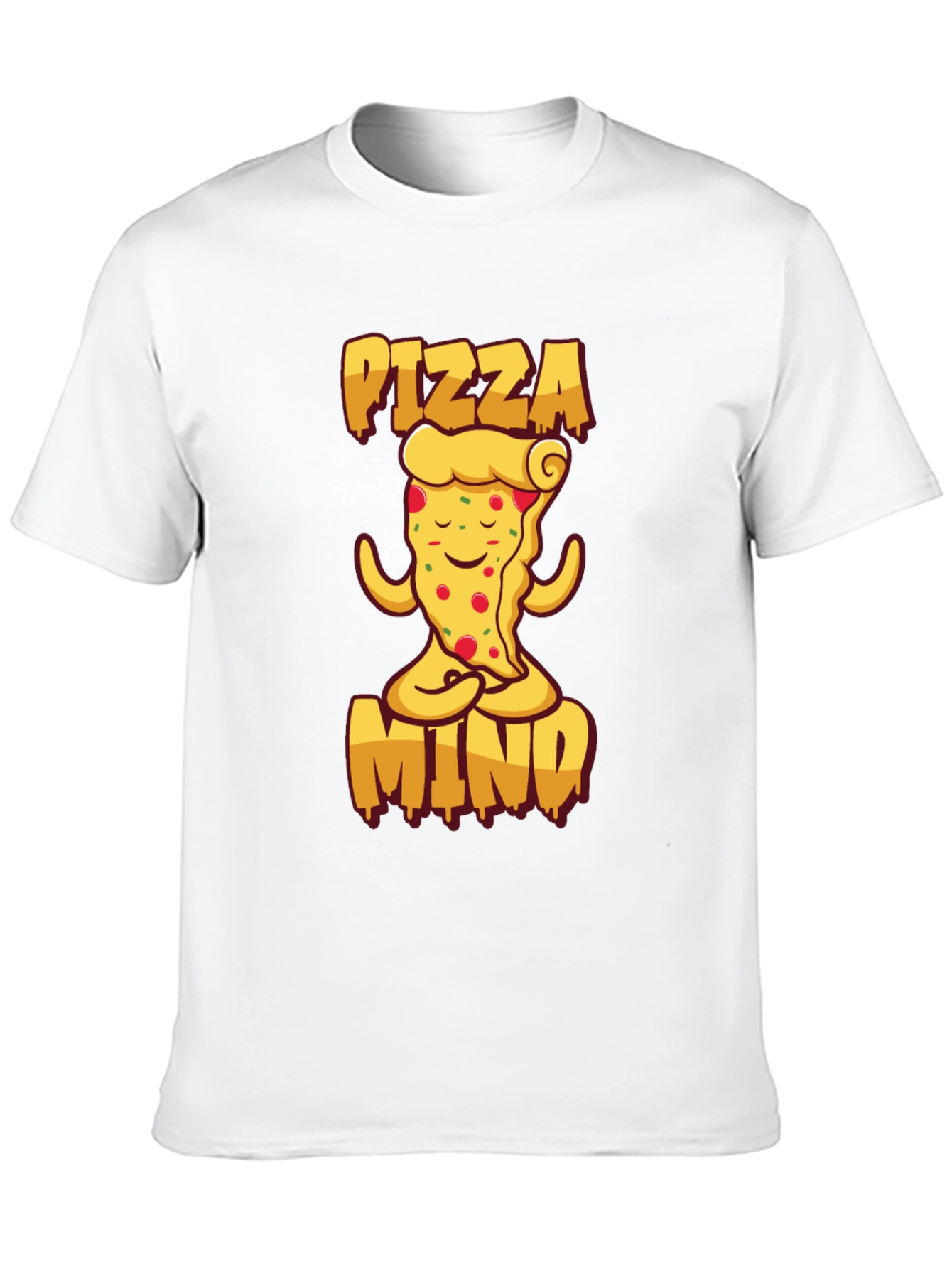 Black Pizza Mind Black T-Shirt for Men view 10