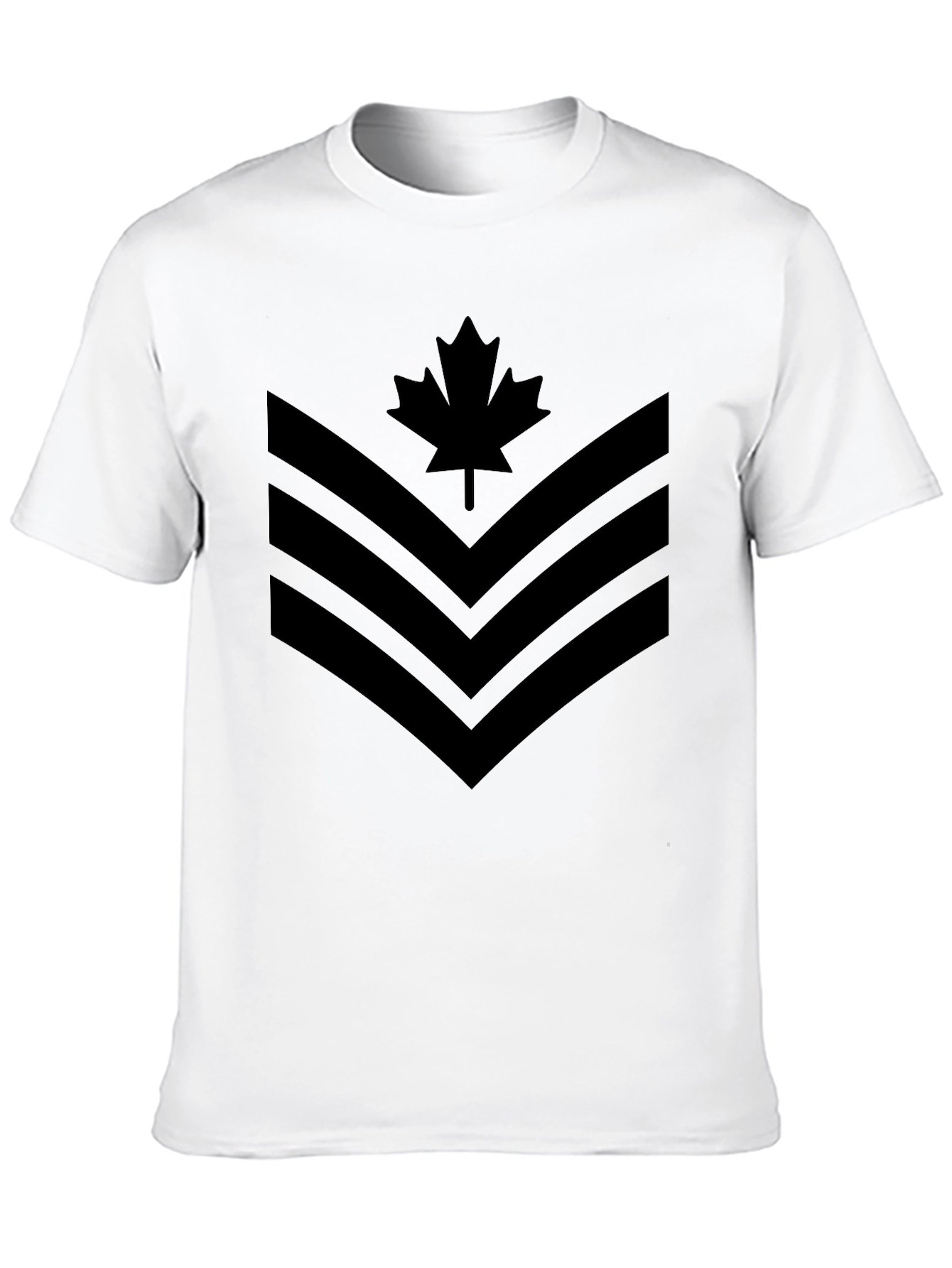 Black Canadian Maple Leaf Chevron Graphic T-Shirt view 10