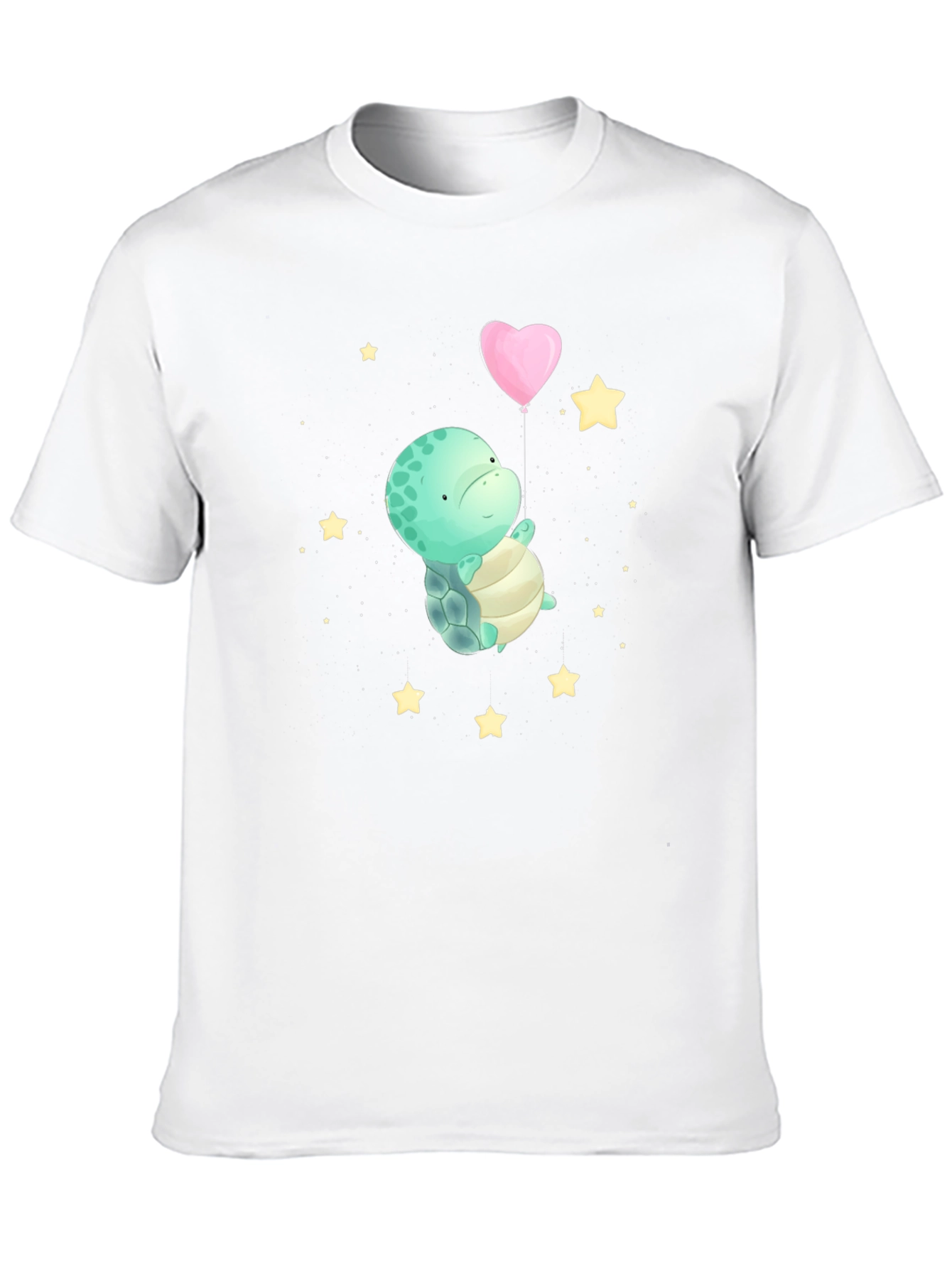 Black Cute Turtle Heart Balloon Graphic T-Shirt view 10