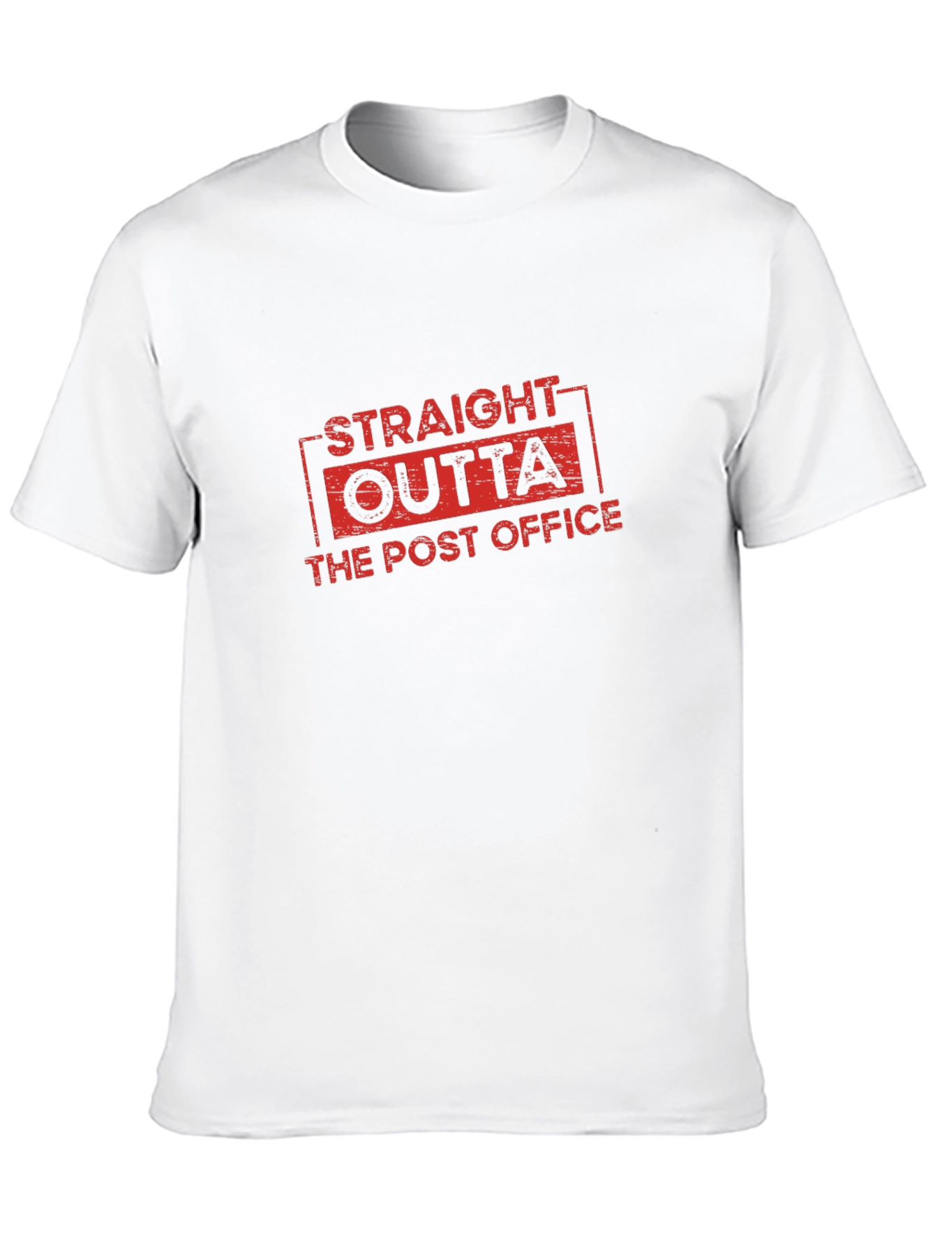 Black Straight Outta The Post Office T-Shirt view 10