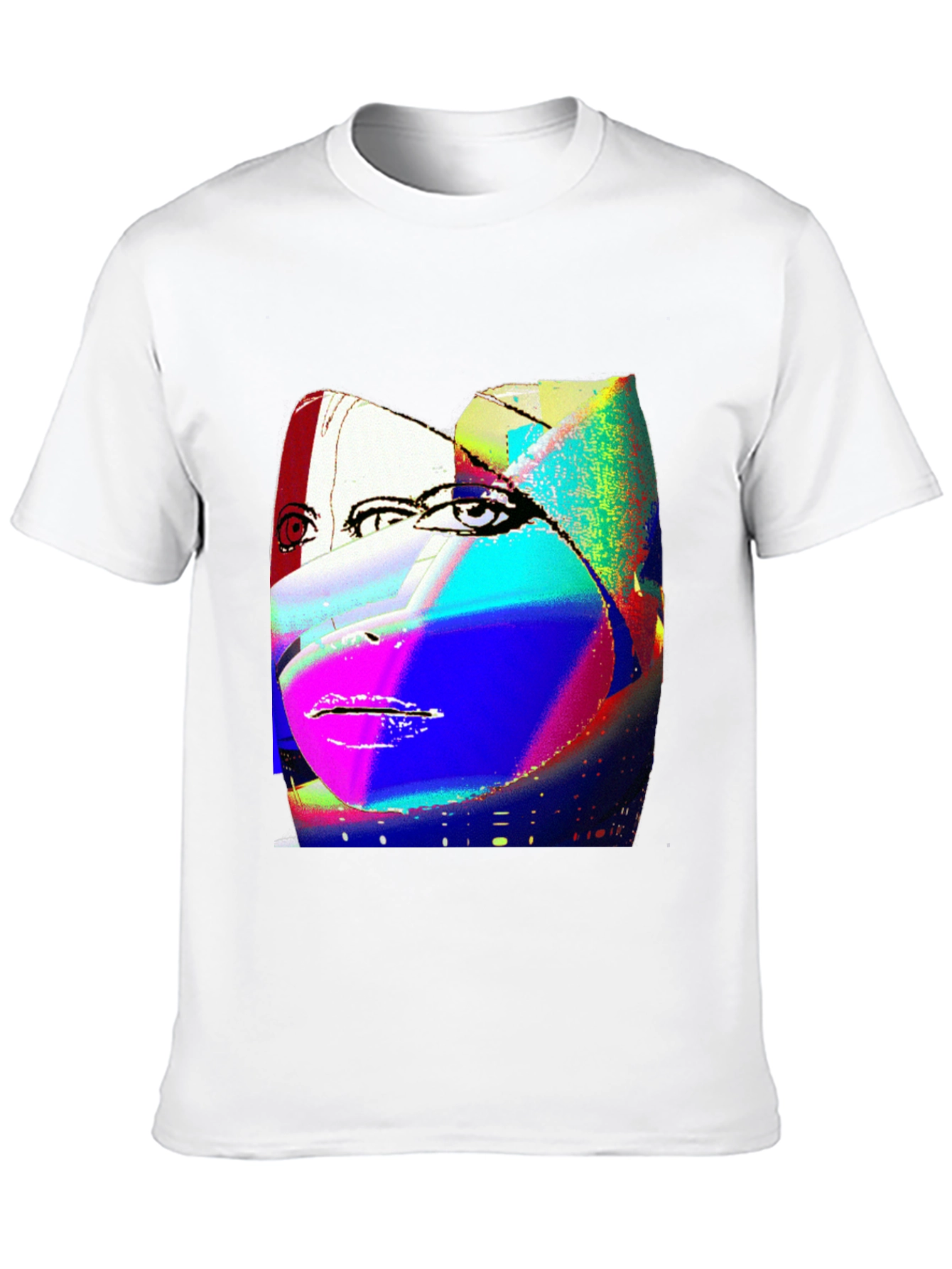 Black Abstract Face Graphic Black Tee view 10