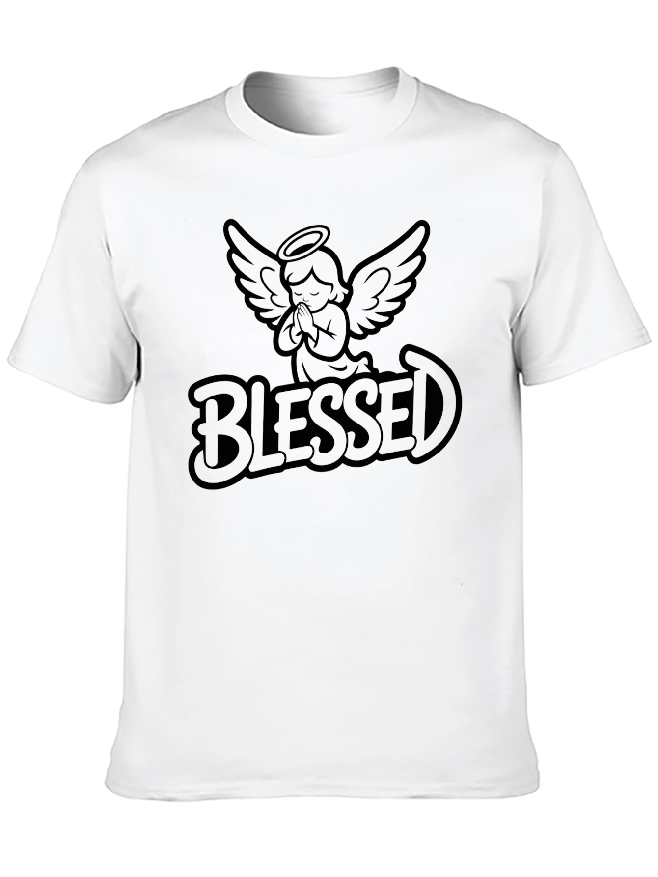 Black Blessed Angel Graphic Tee view 10