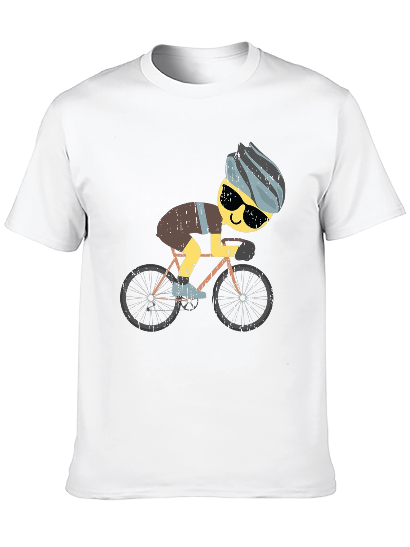 Black Funny Cyclist Graphic T-Shirt - Black view 10