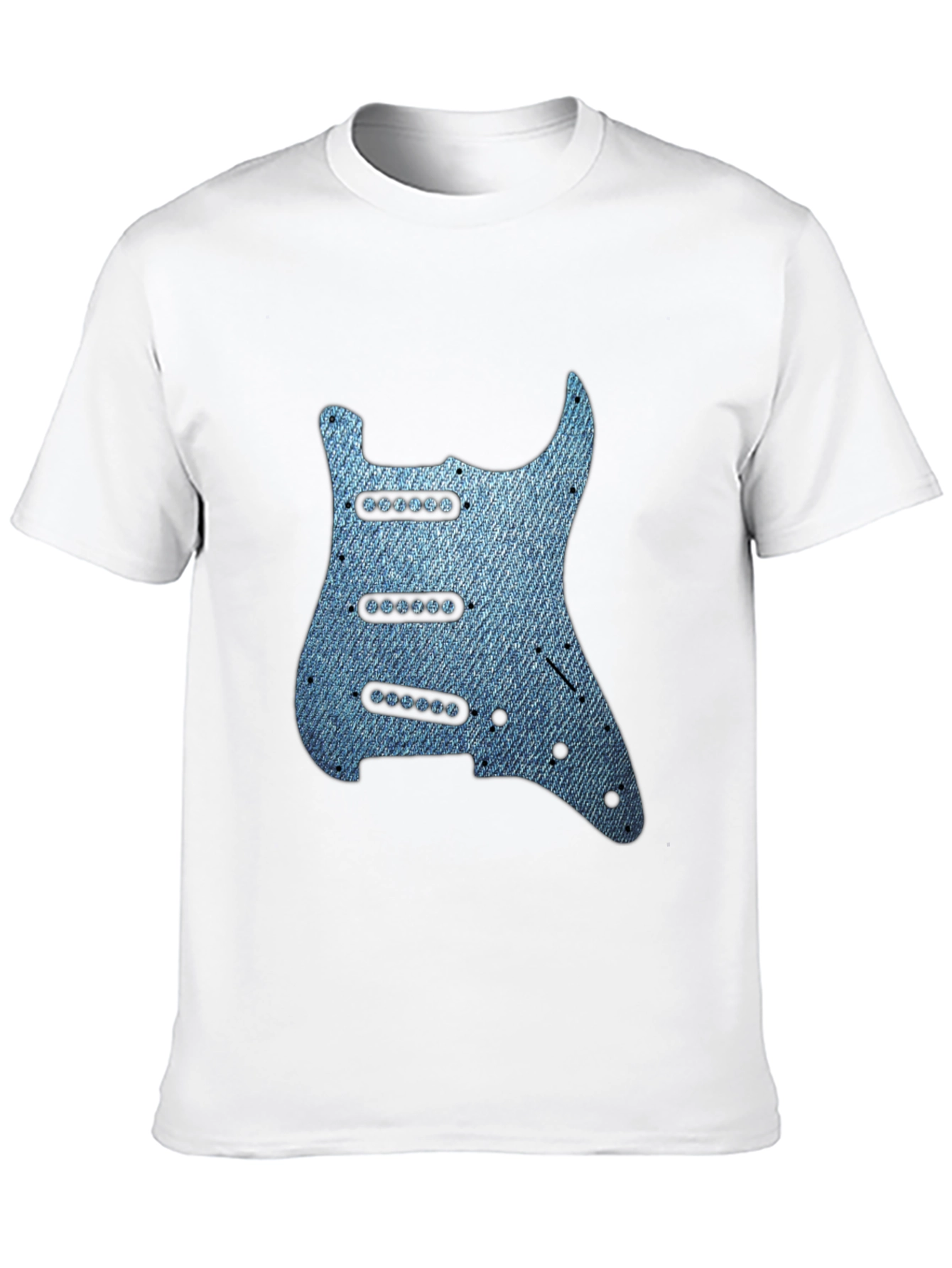 Black Guitar Pickguard Denim T-Shirt view 10