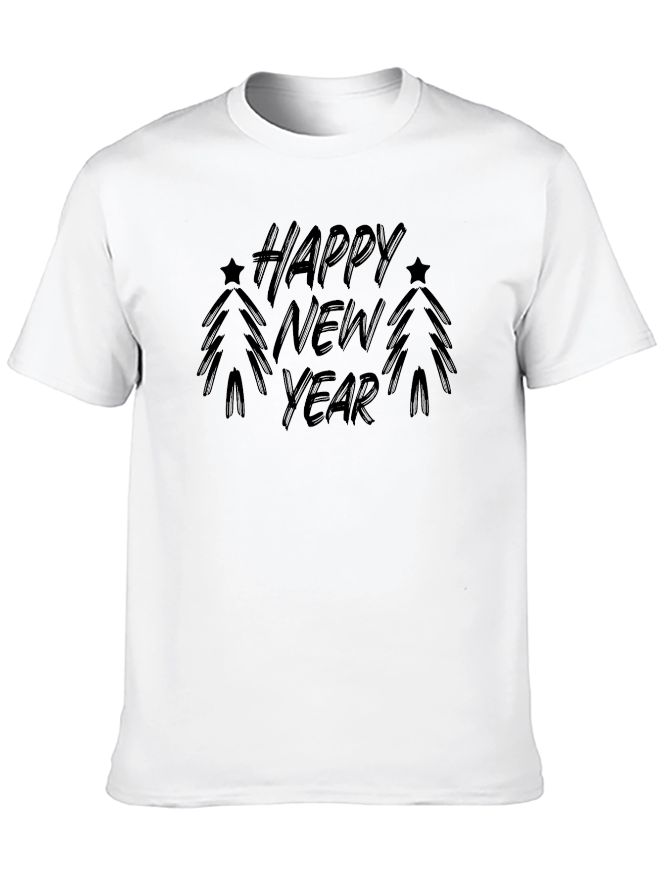 Black Happy New Year Black T-Shirt Festive Holiday Tee view 10