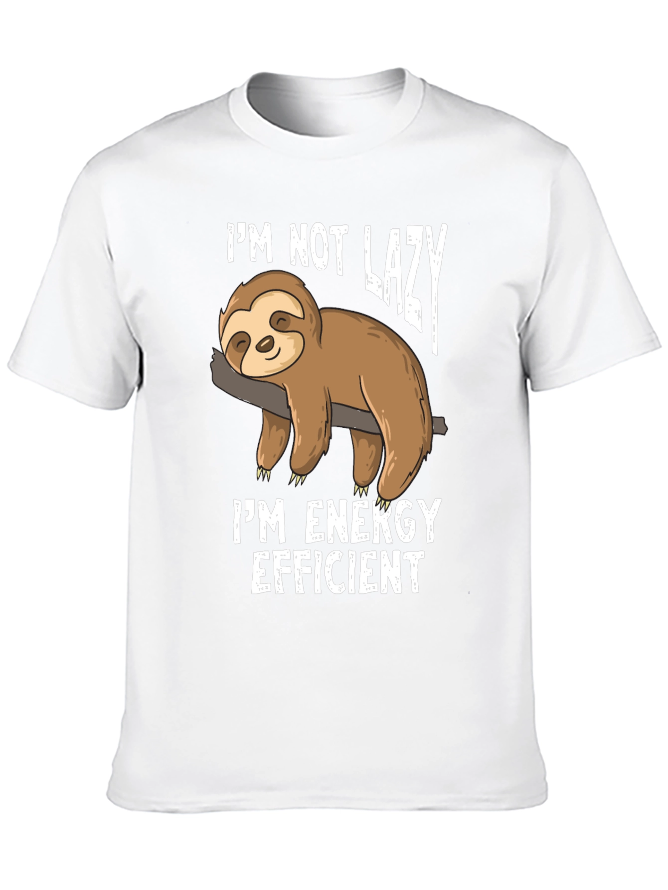 Black Funny Sloth Energy Efficient Graphic T-Shirt view 10