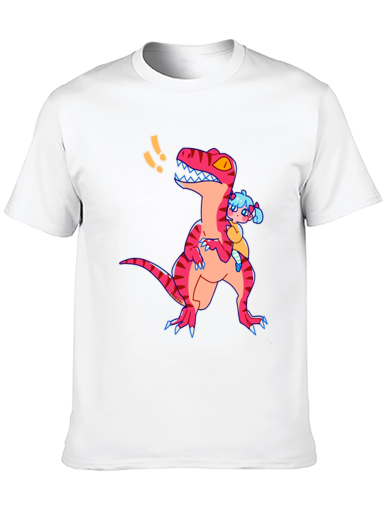 Black Dino & Girl Graphic Tee - Black view 10